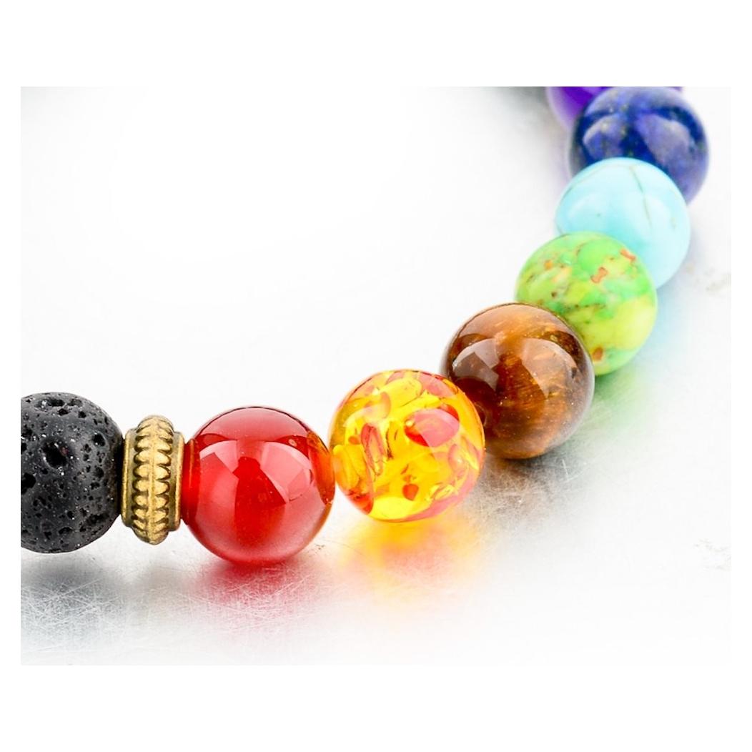 Pulsera Volcánica MYSTIQS Chakra Lava Difusor Aceite