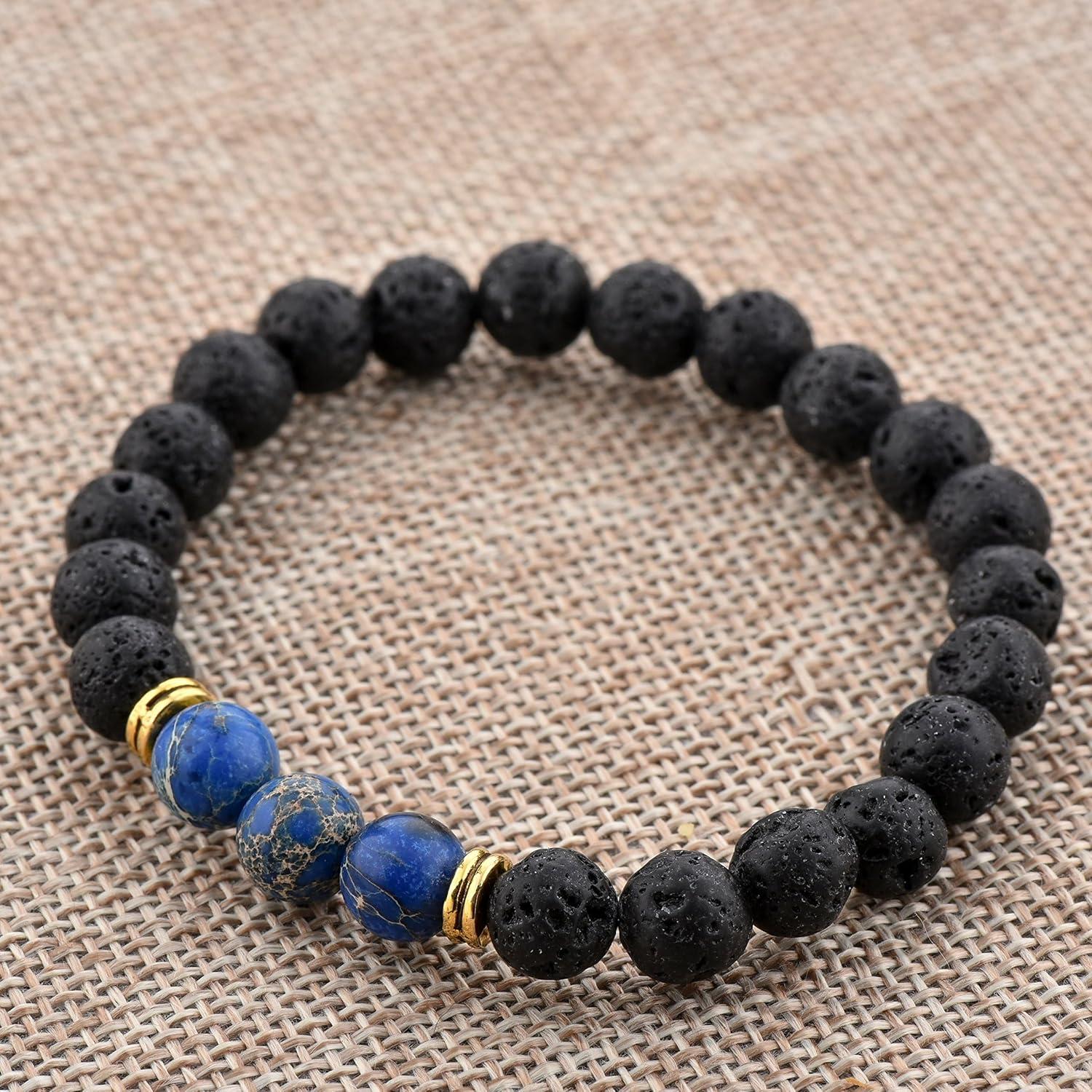 Pulsera de lava volcánica MYSTIQS con difusor de aceites