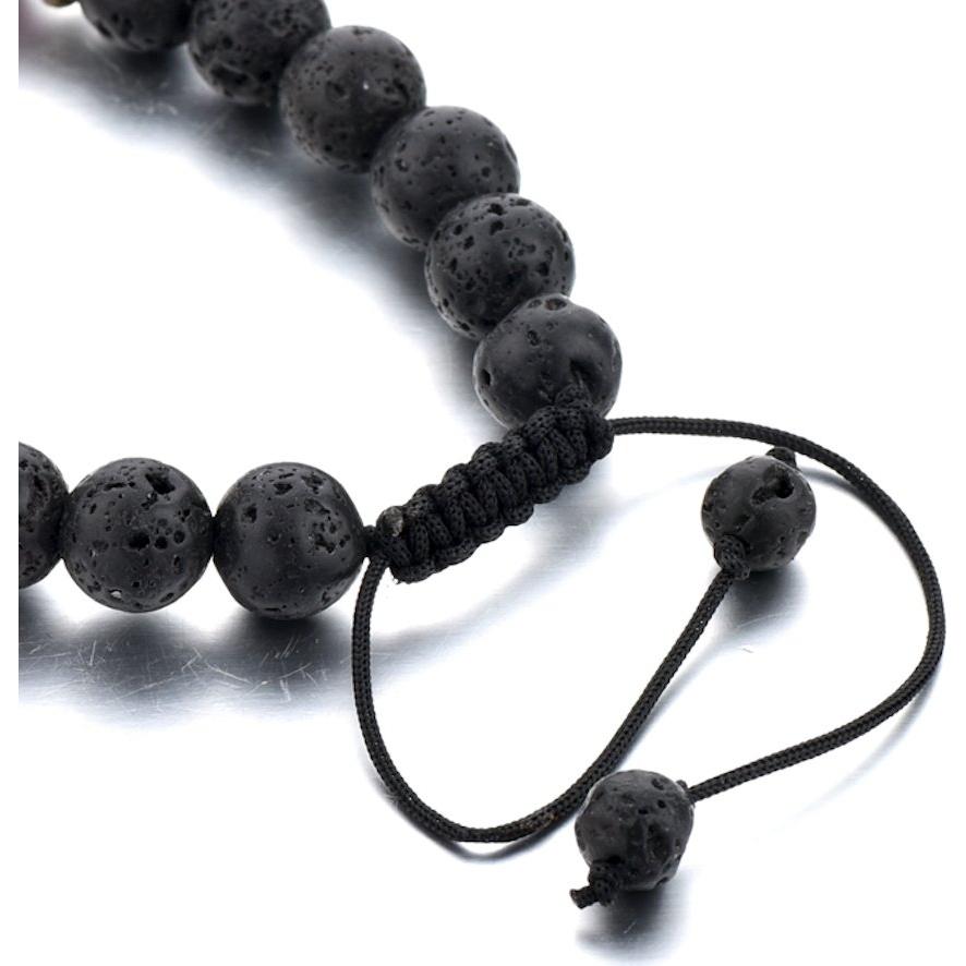 Pulsera de Lava y Madera Oscura Mystiqs Ajustable 19.8 cm