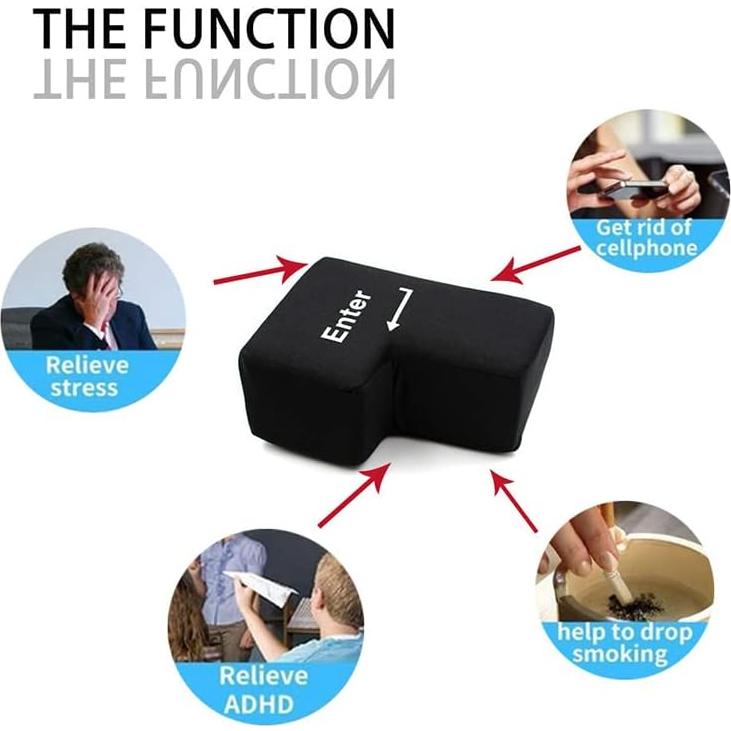 Almohada USB Tecla Enter Grande Genérico Negro 20x14cm