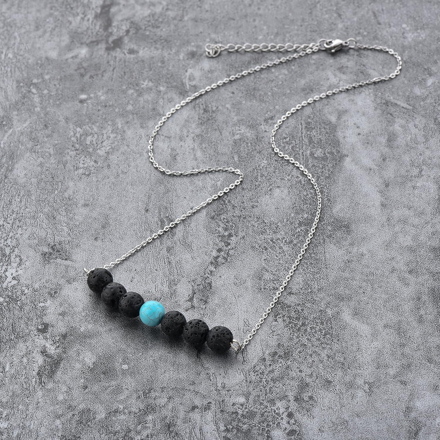 Collar de piedra de lava Mystiqs difusor de aceites 45,72 cm