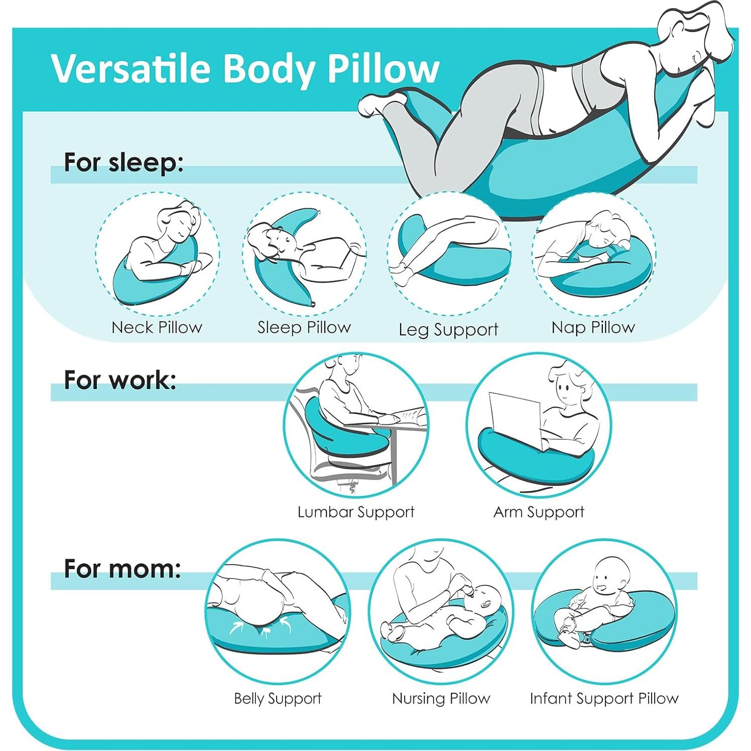 Almohada Corporal C BYRIVER 99CM Algodón Suave Azul