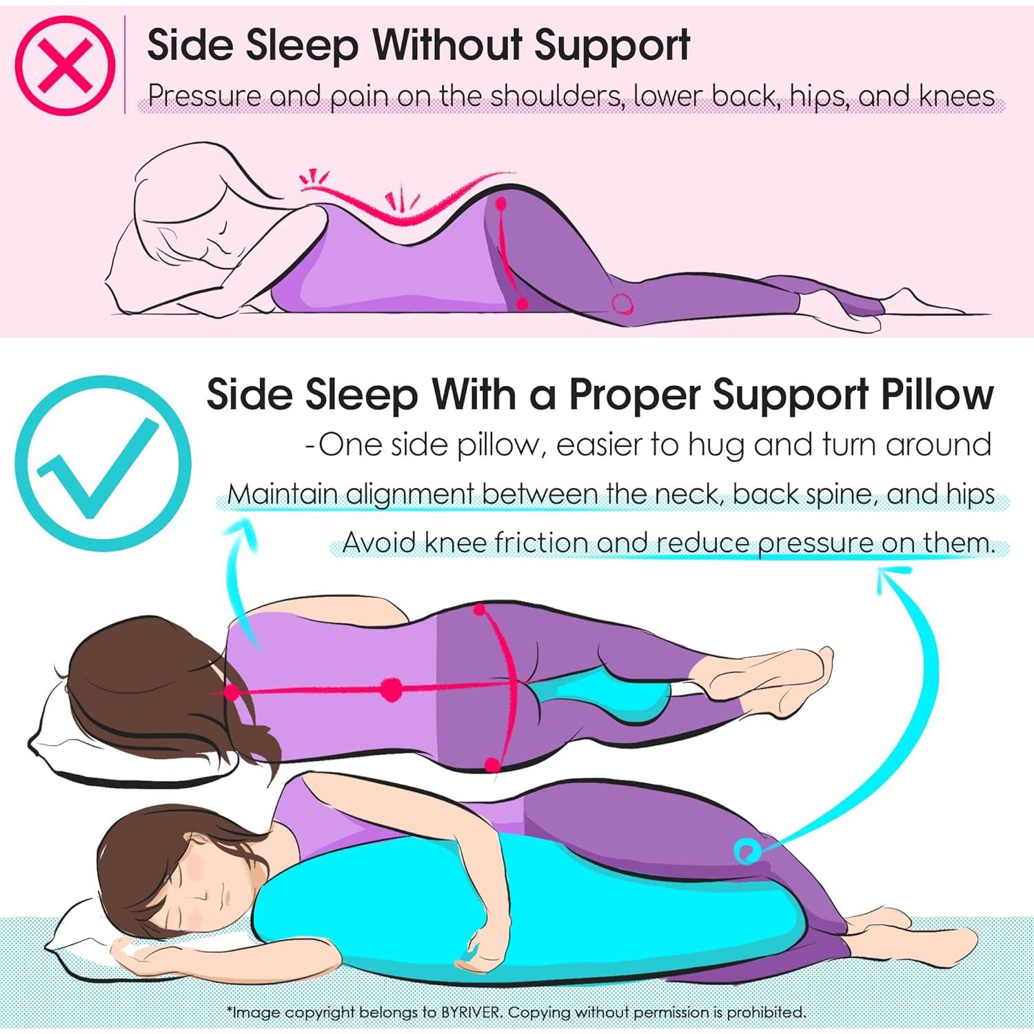 Almohada Corporal C BYRIVER 99CM Algodón Suave Azul