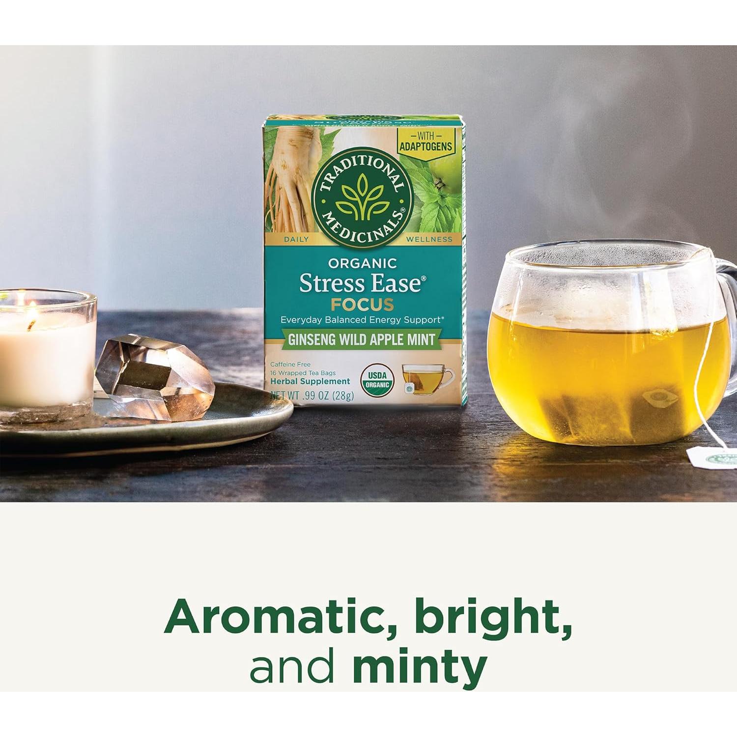 Té Orgánico Tradicional para Estrés con Ginseng y Menta - 16 Bolsitas