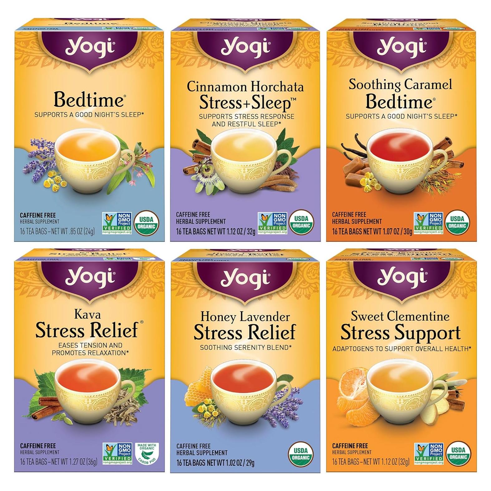 Té de Hierbas Orgánico Yogi - Alivio del Estrés y Muestra 6 Paquetes