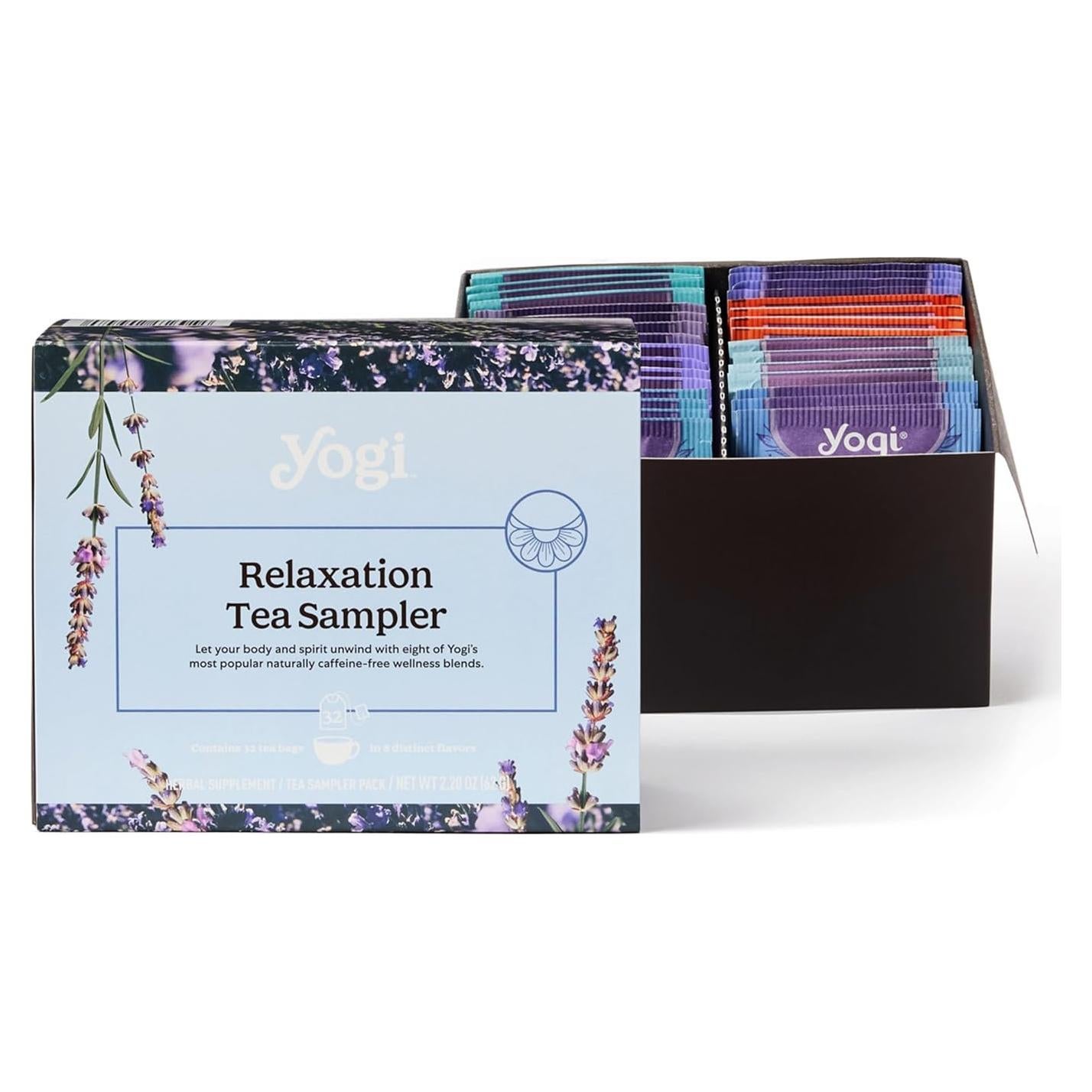 Caja de Muestras de Tés Herbales Yogi - 32 Bolsitas Sin Cafeína