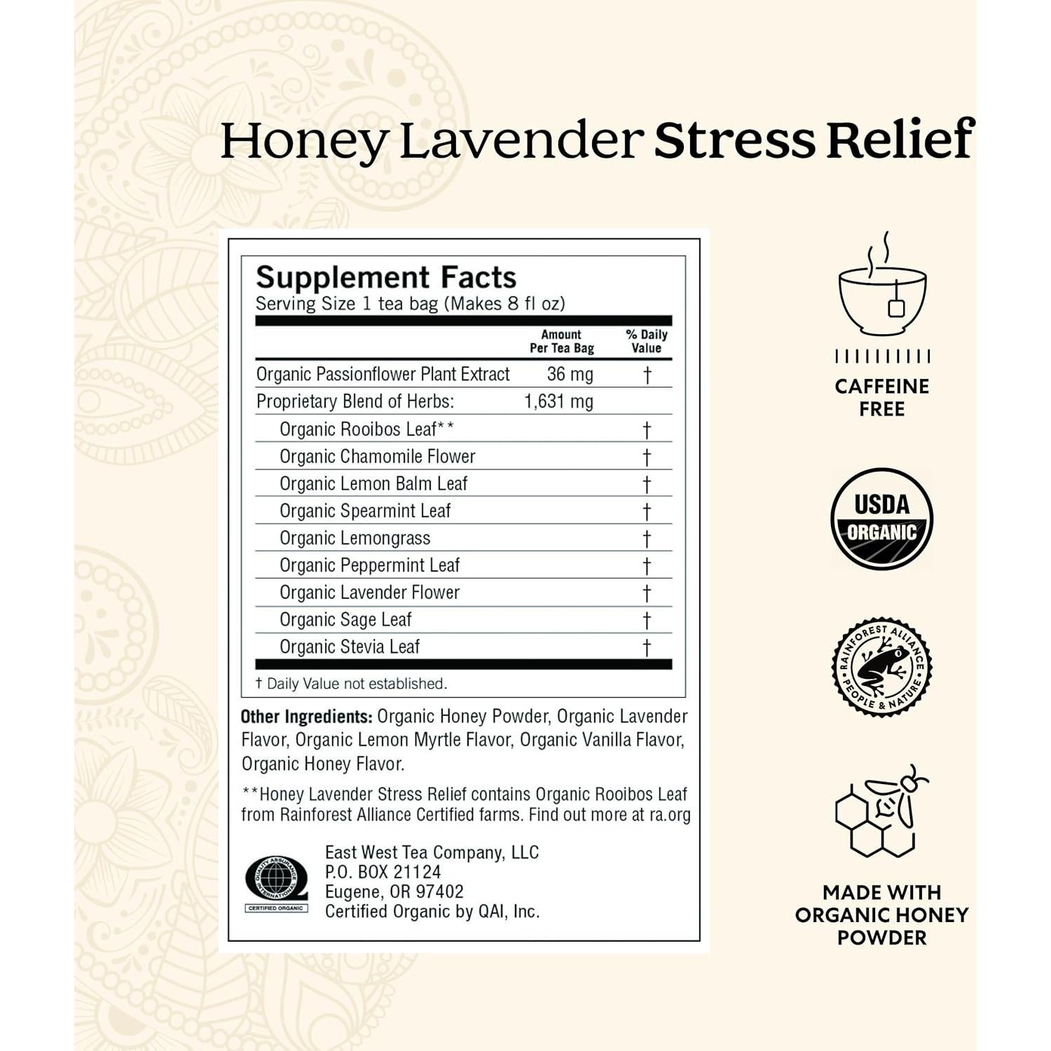 Té Yogi Orgánico de Miel y Lavanda - 96 Bolsitas