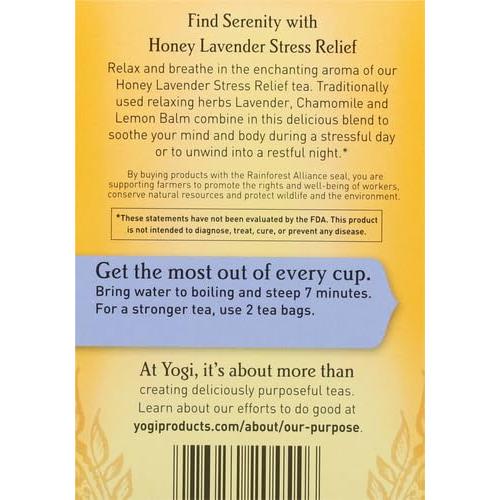 Té Yogi Miel Lavanda Alivio Estrés 16 Bolsitas Orgánico