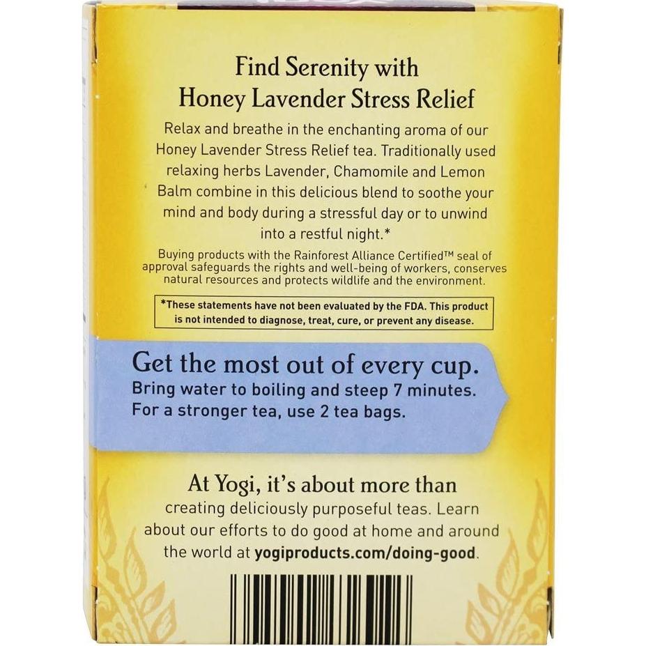 Té Yogi Miel Lavanda Alivio Estrés 16 Bolsitas Orgánico