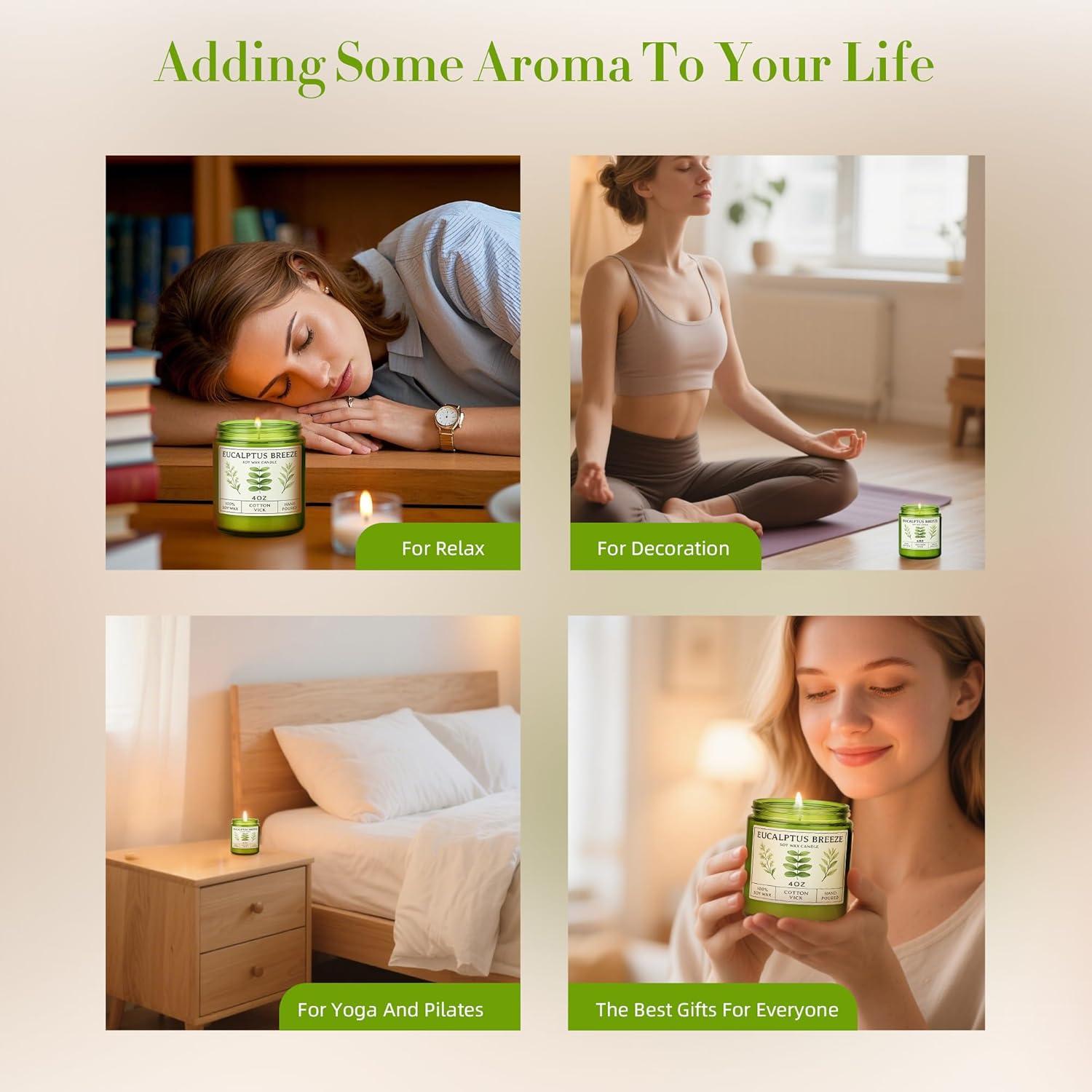 Vela Aromatizada Eucalipto y Menta Soja 4oz 20h GOPAS