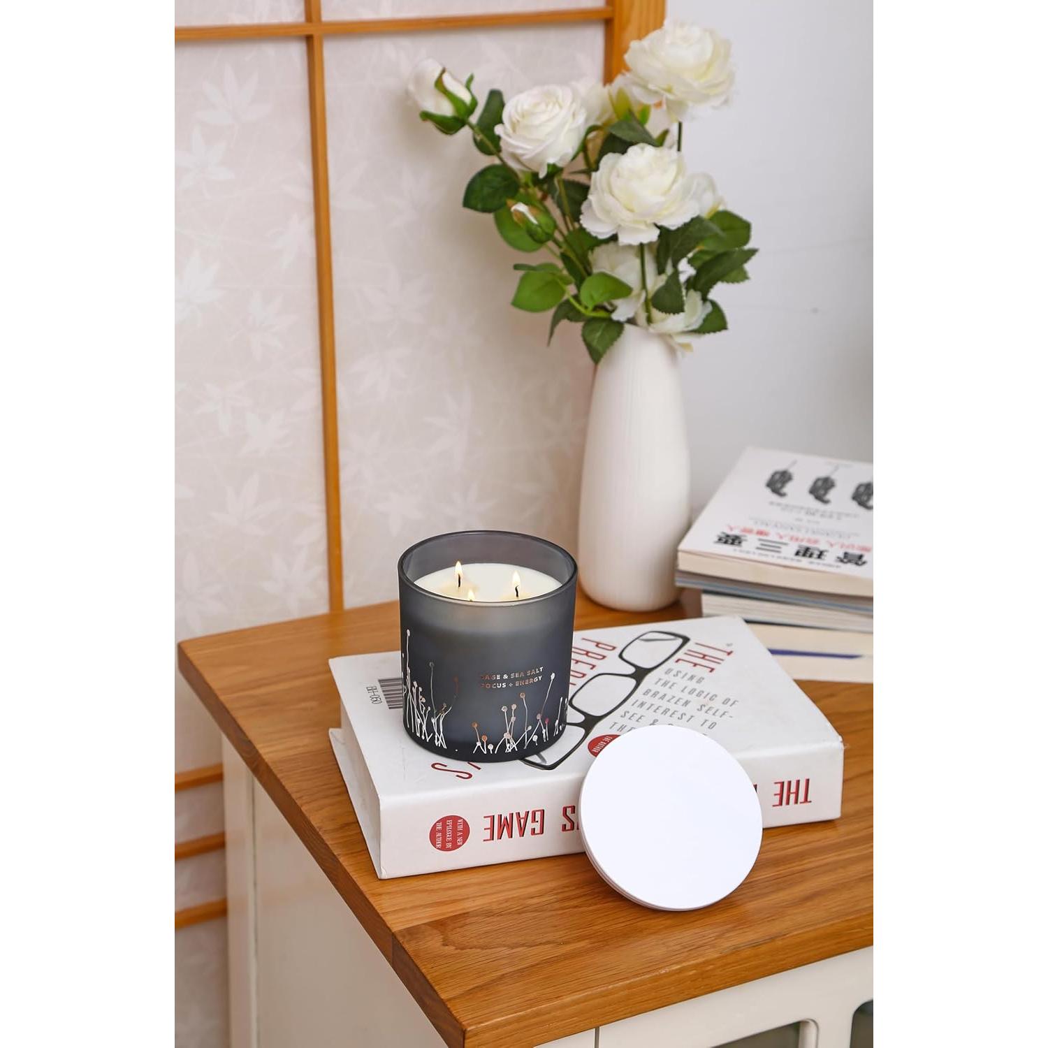 Vela Aromática de Soja 3 Mechas Sal Marina y Salvia 411g