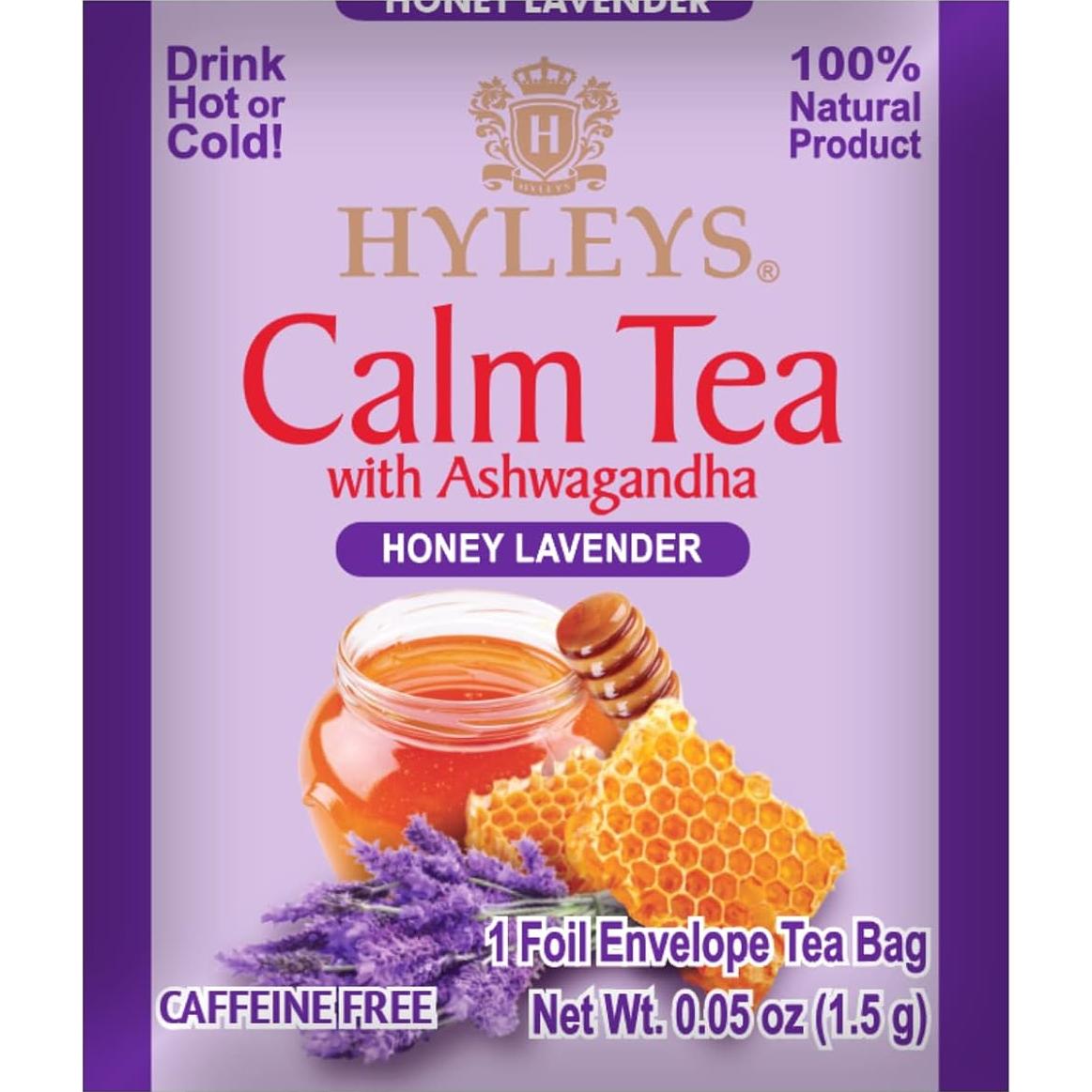Té Calm Hyleys con Ashwagandha - Lavanda y Miel - 25 Bolsitas