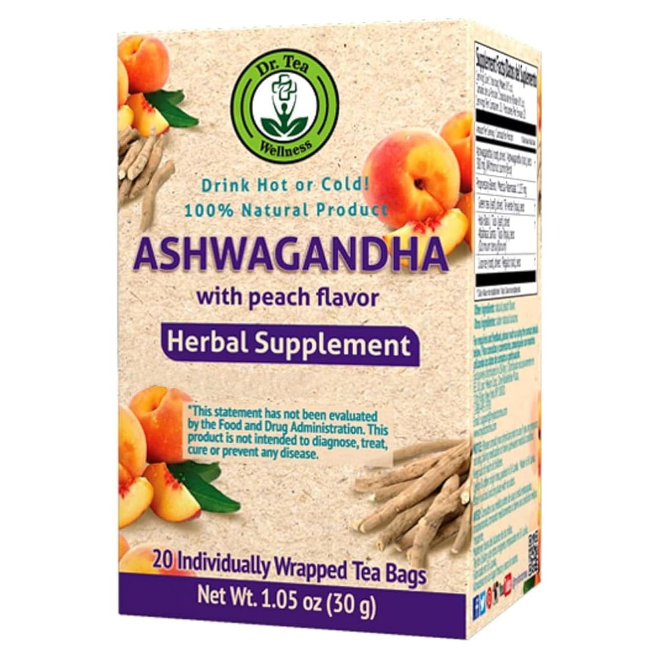 Té de Ashwagandha Dr. Tea Sabor Durazno 20 Bolsitas