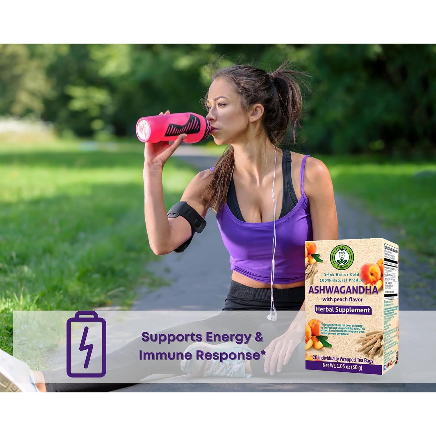 Té de Ashwagandha Dr. Tea Sabor Durazno 20 Bolsitas