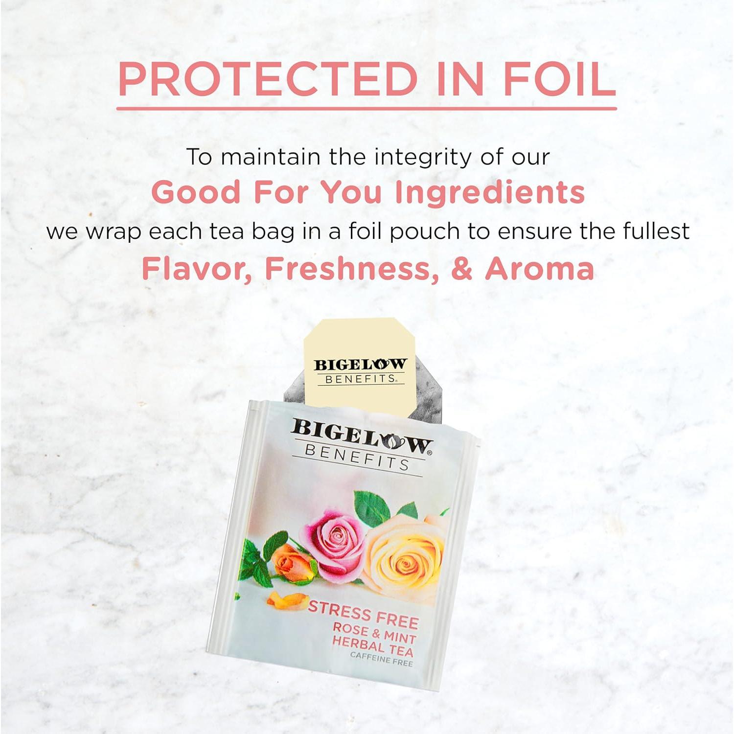 Té de Hierbas Bigelow Benefits Rosa y Menta Sin Cafeína 108 Bolsitas