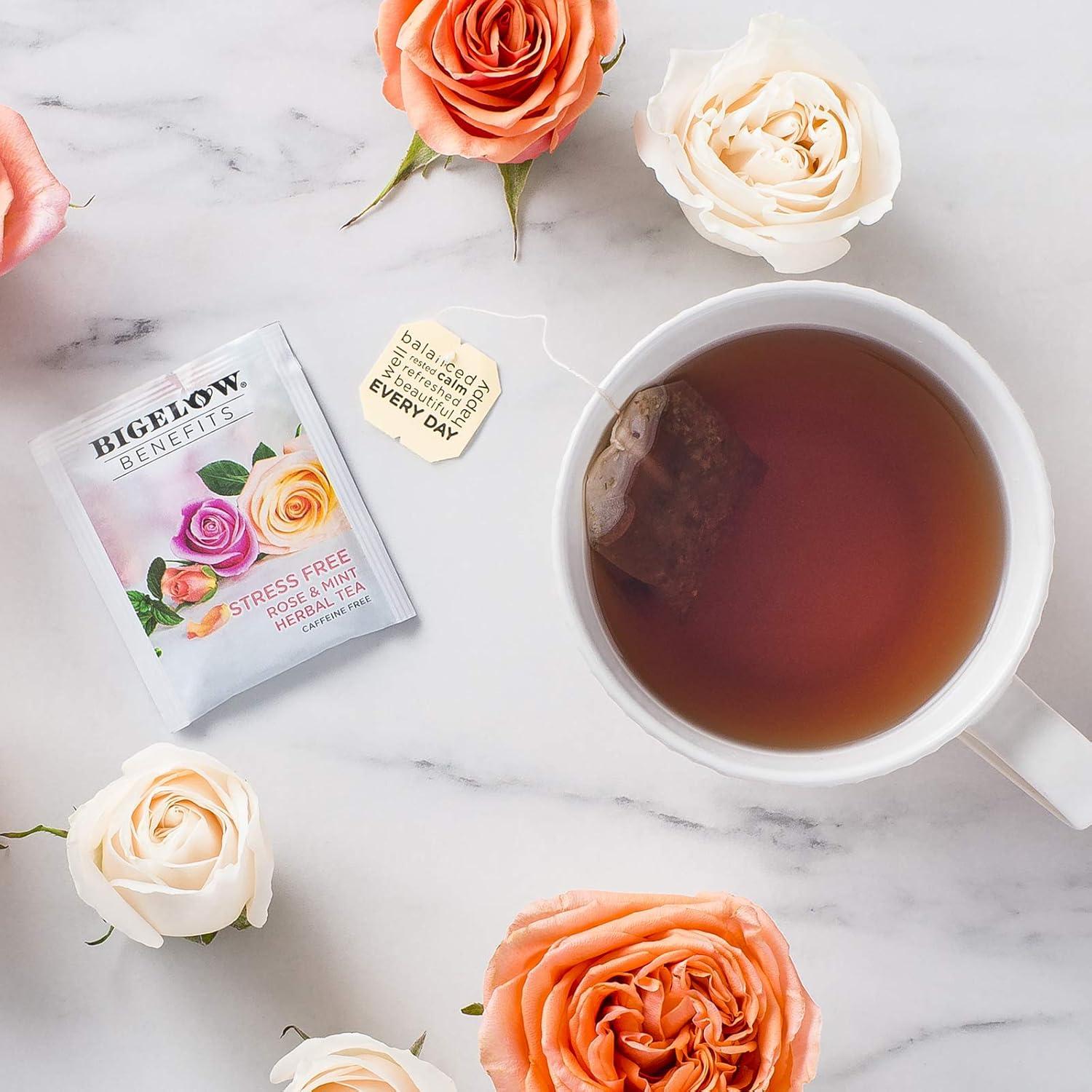 Té de Hierbas Bigelow Benefits Rosa y Menta Sin Cafeína 108 Bolsitas