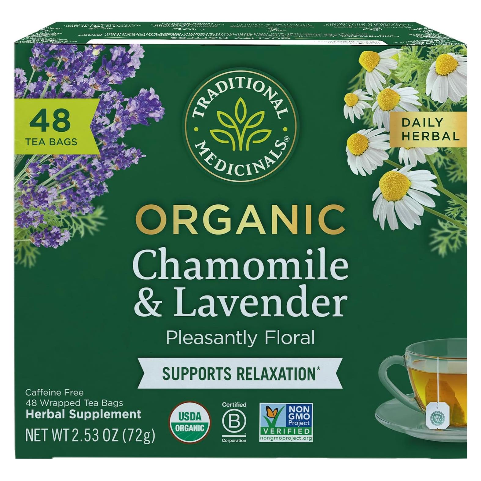 Té Orgánico de Manzanilla y Lavanda Tradicional 48 Bolsitas