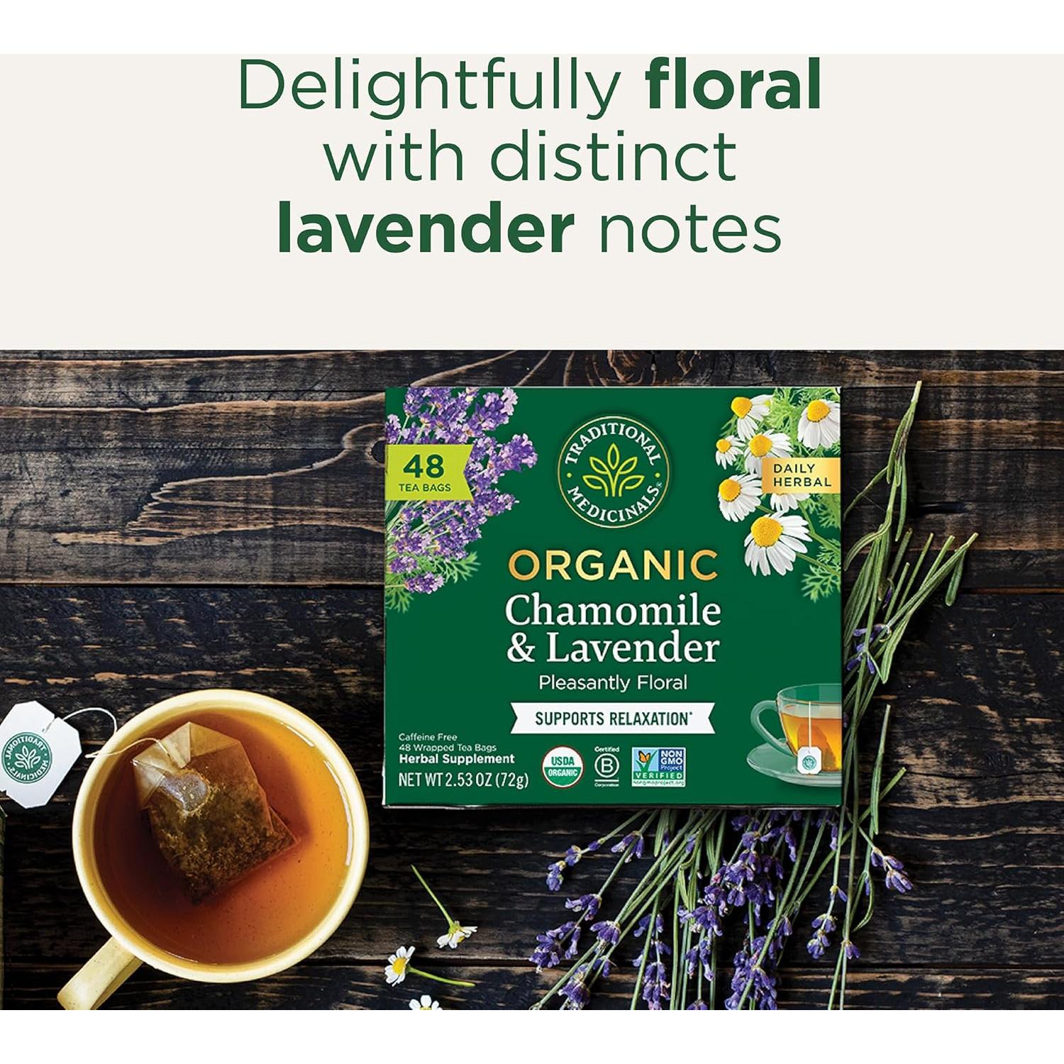Té Orgánico de Manzanilla y Lavanda Tradicional 48 Bolsitas