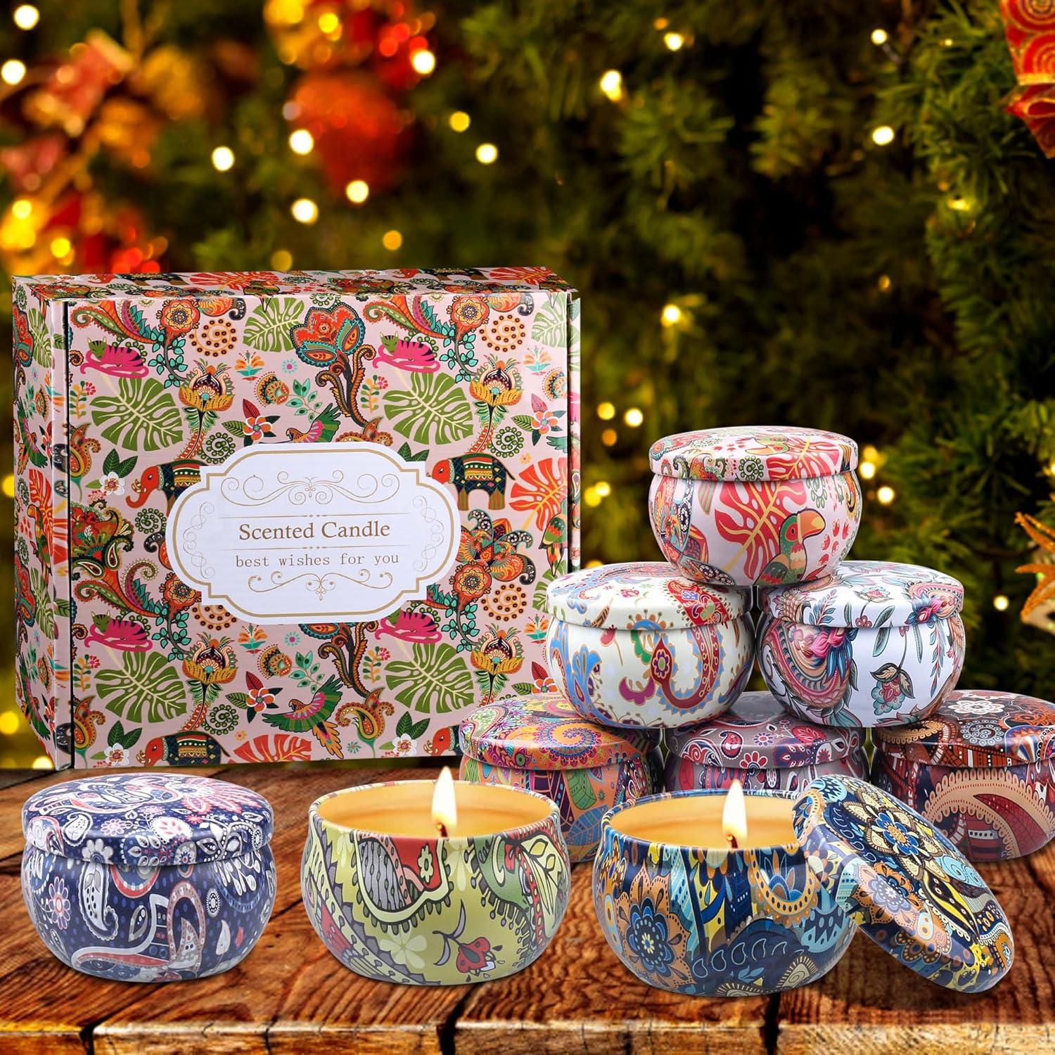 Juego de 9 Velas Aromáticas Aottom de Soja 180 Horas