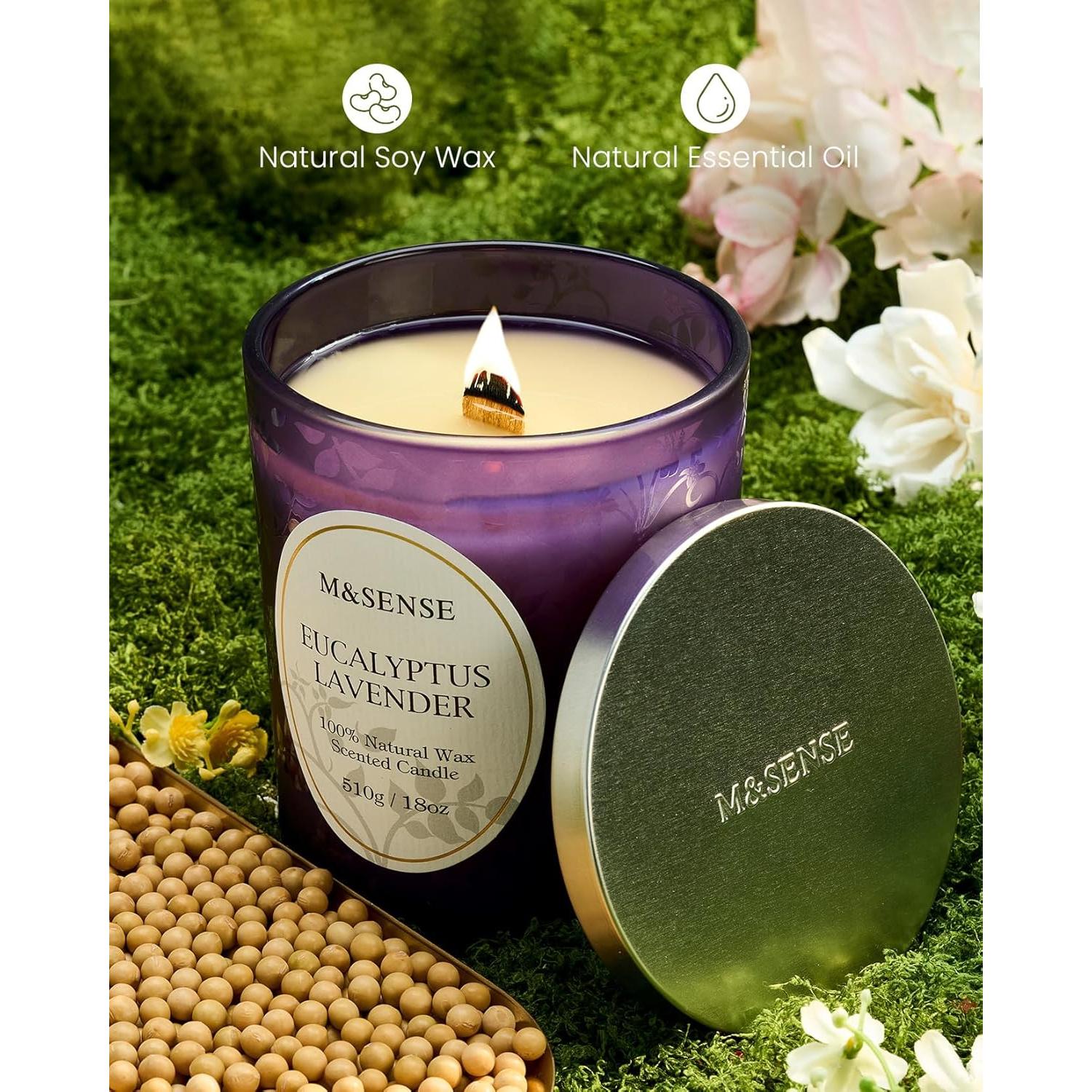 Vela Aromática M&SENSE Eucalipto y Lavanda 18oz 100h