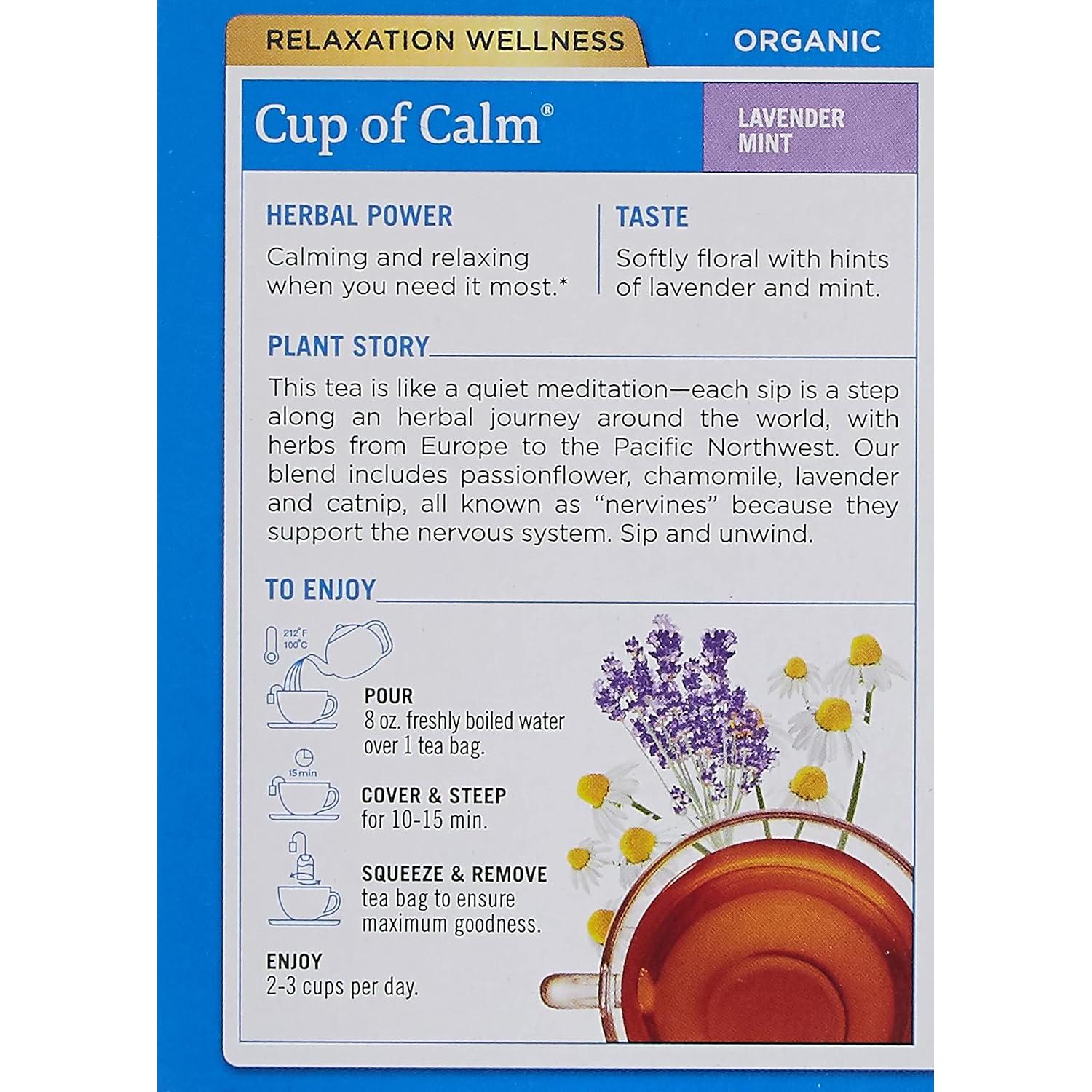 Té de hierbas orgánico Traditional Medicinals Cup of Calm 16 bolsitas
