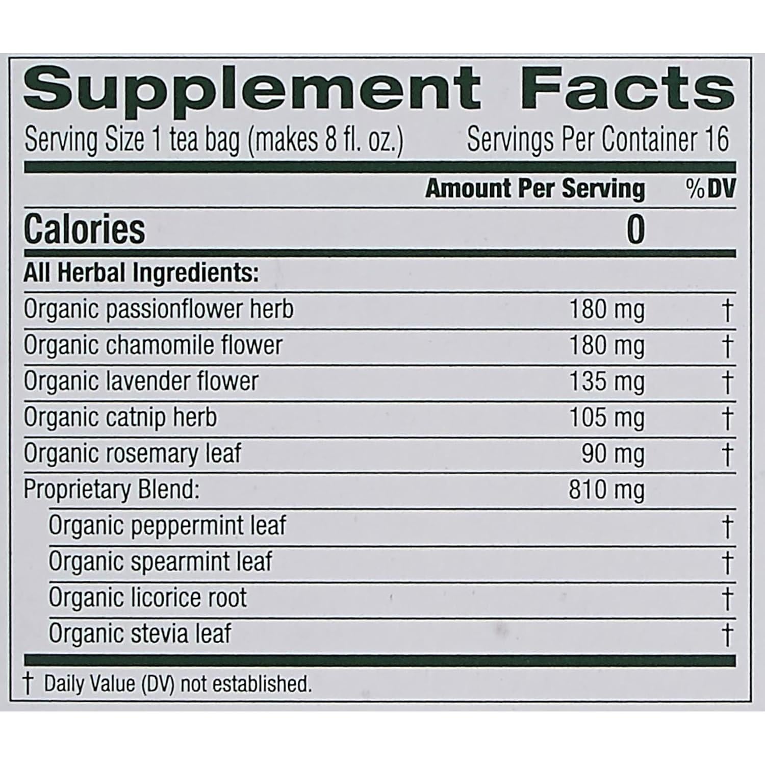 Té de hierbas orgánico Traditional Medicinals Cup of Calm 16 bolsitas