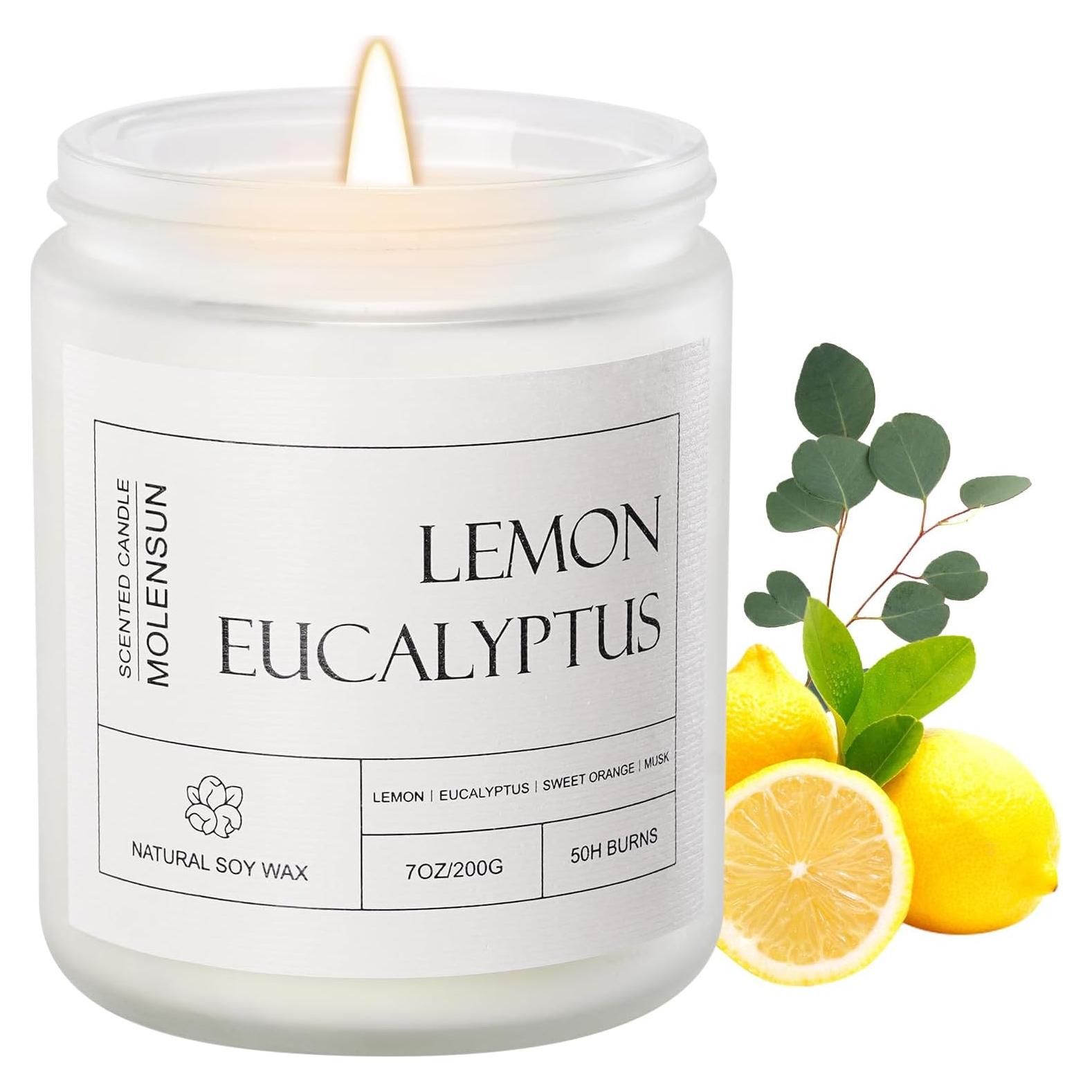 Vela Aromática Molensun Eucalipto Limón 198 g - Regalo Día de la Madre