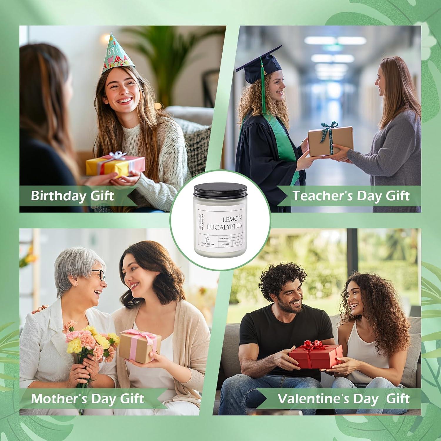 Vela Aromática Molensun Eucalipto Limón 198 g - Regalo Día de la Madre