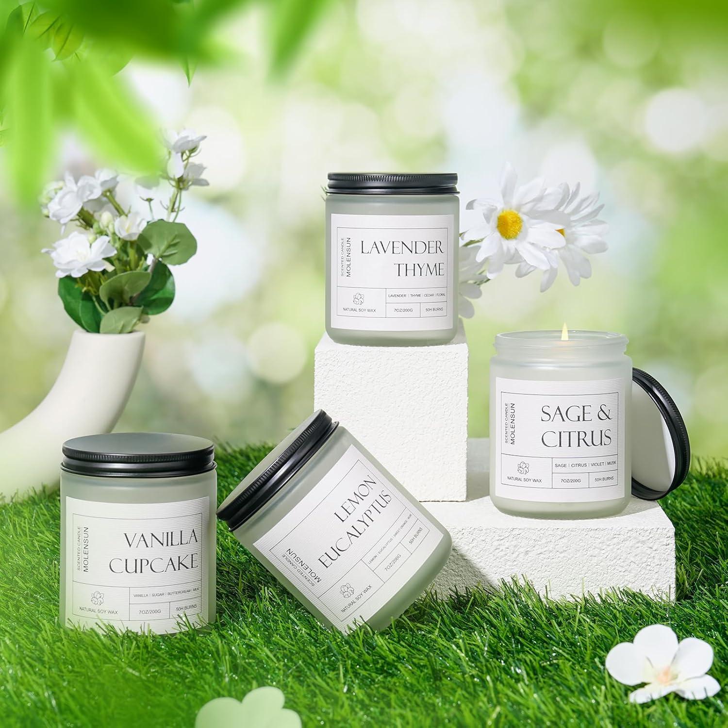 Vela Aromática Molensun Eucalipto Limón 198 g - Regalo Día de la Madre