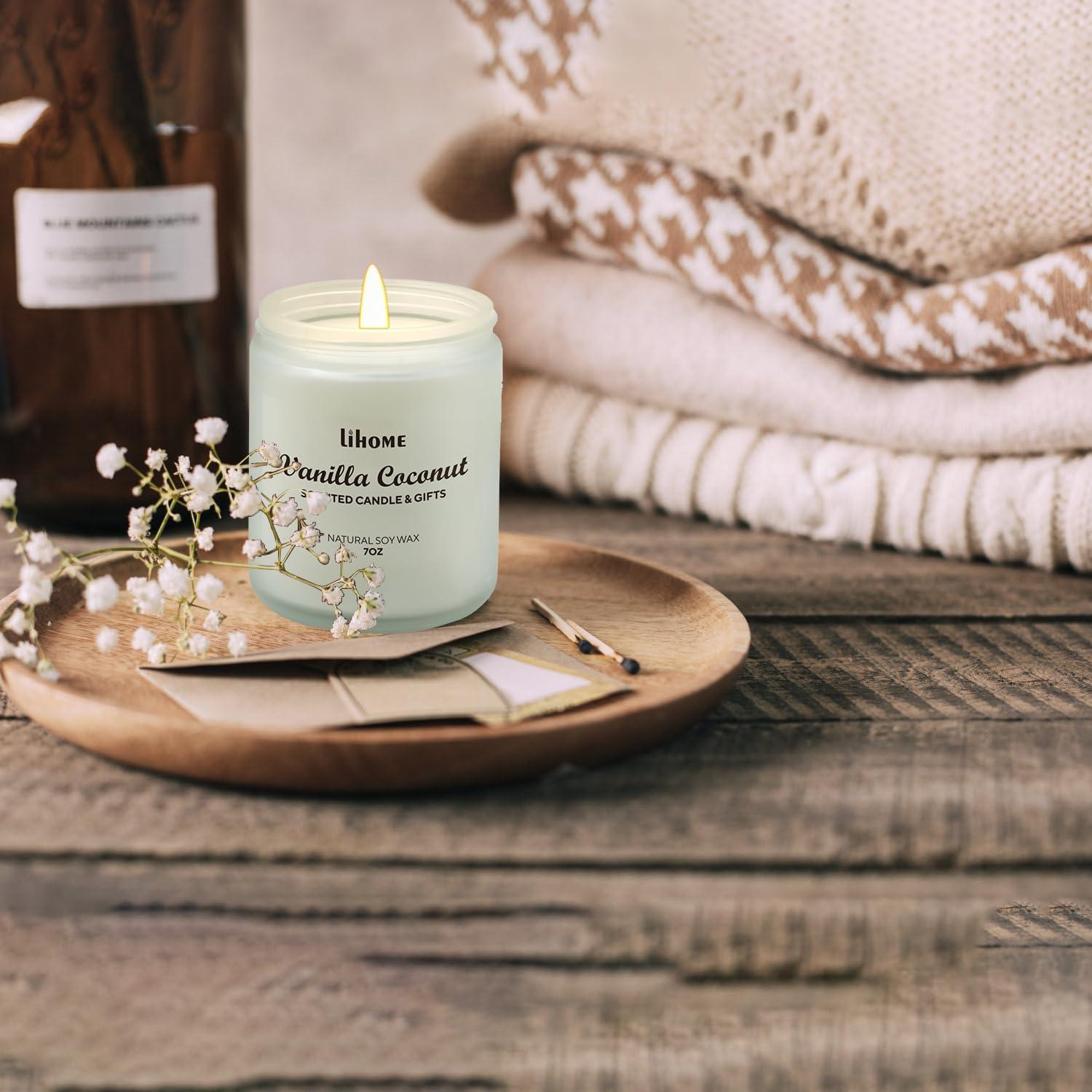 Vela Aromática de Cera de Soja Lihome Coco de Vainilla 200g