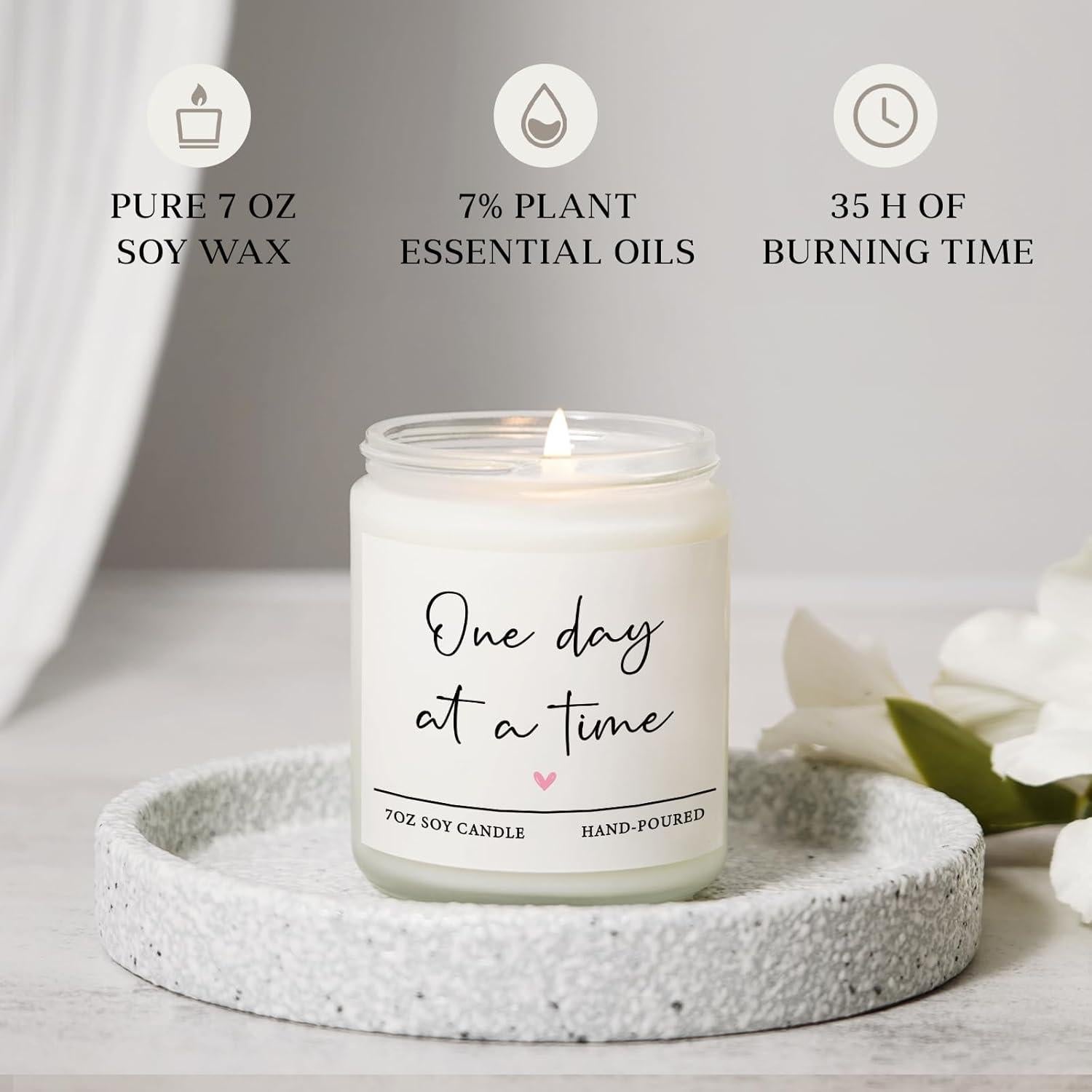 Vela Aromática de Lavanda Shqiueos 7oz - Regalo Inspiracional