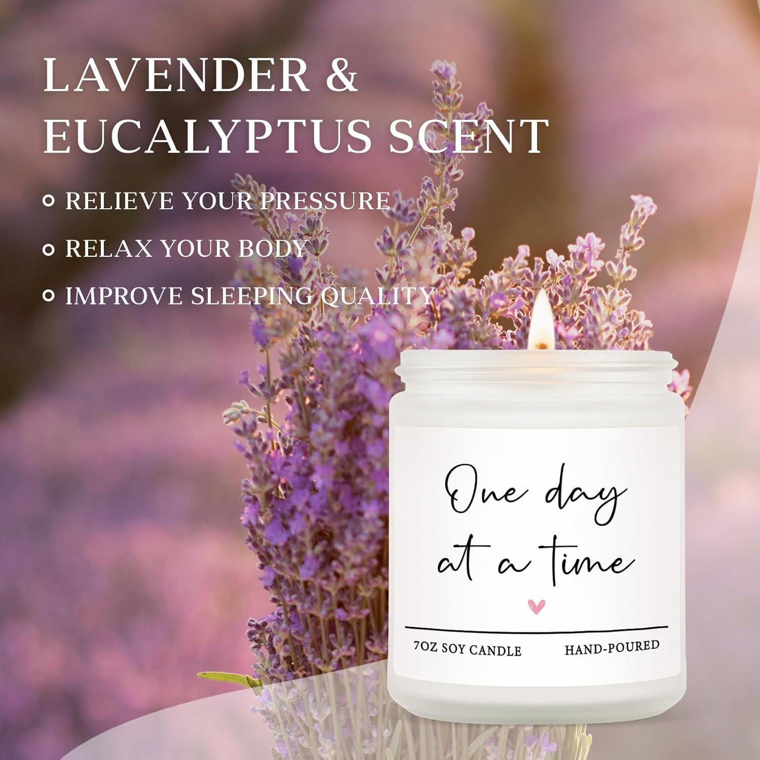 Vela Aromática de Lavanda Shqiueos 7oz - Regalo Inspiracional