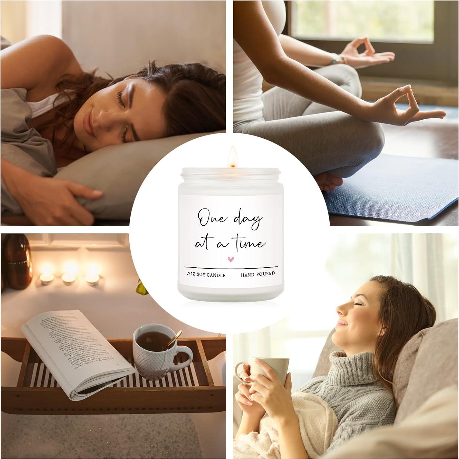 Vela Aromática de Lavanda Shqiueos 7oz - Regalo Inspiracional