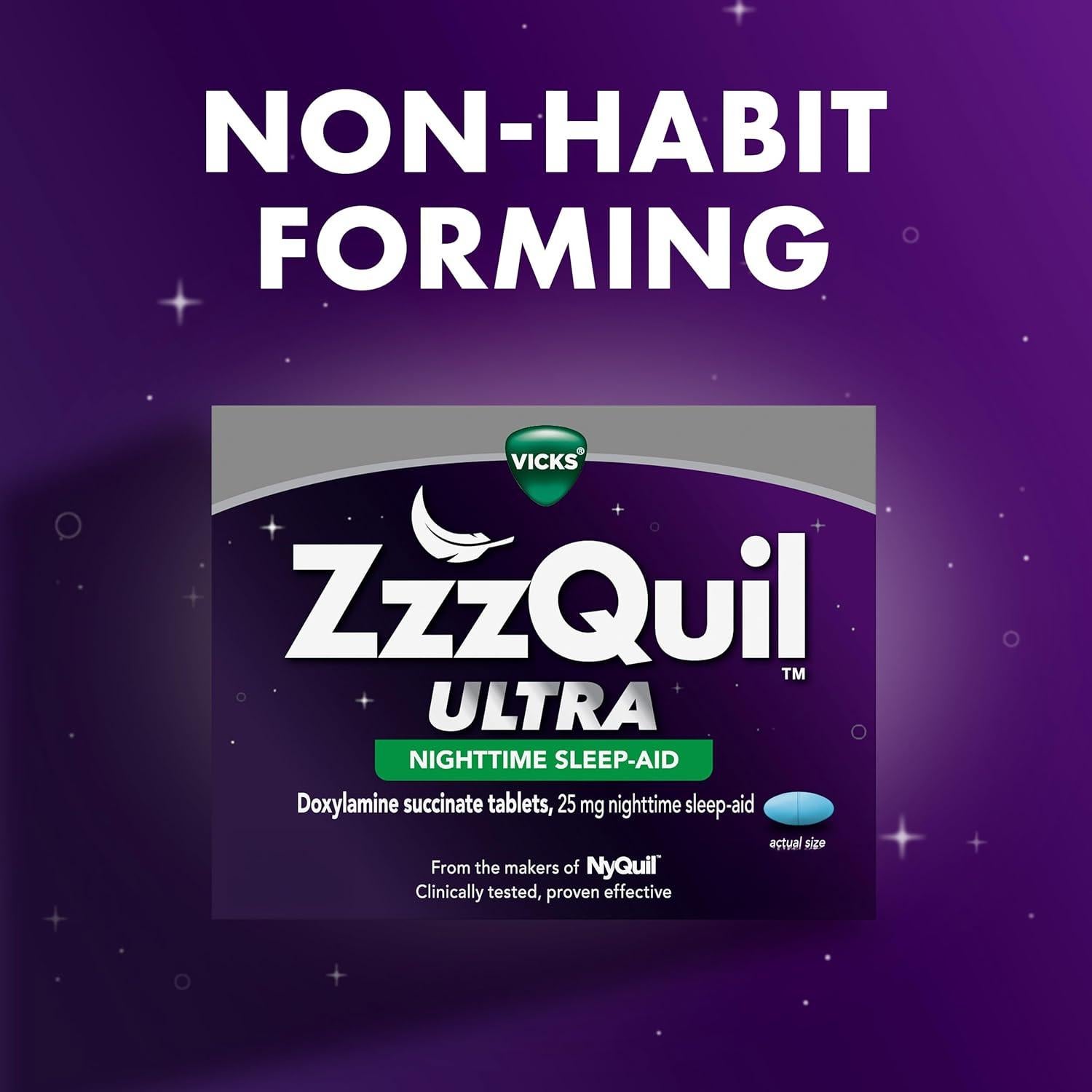 ZzzQuil Ultra Ayuda para Dormir 25mg Doxilamina 48 Tabletas