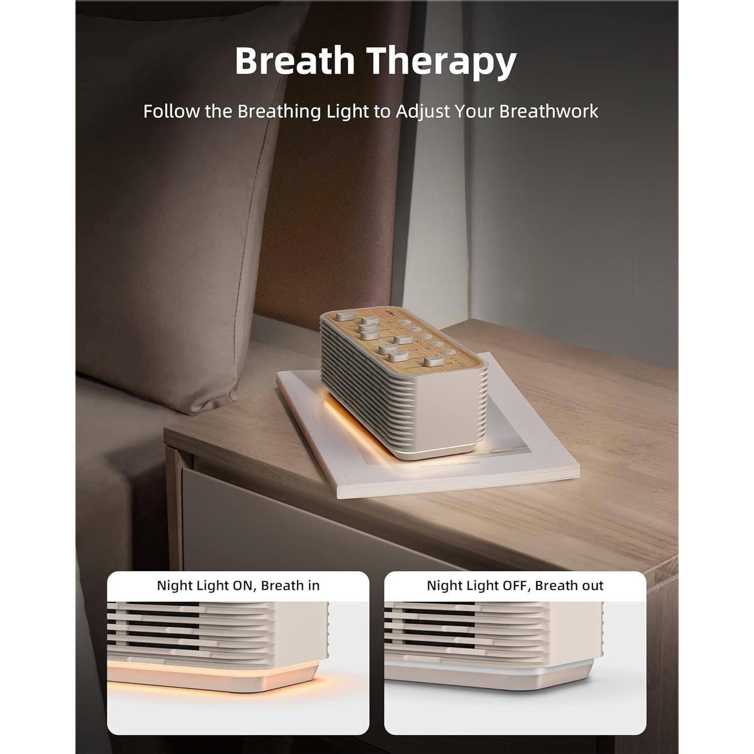 Máquina de Ruido Blanco EZVALO con Luz Nocturna y Altavoz