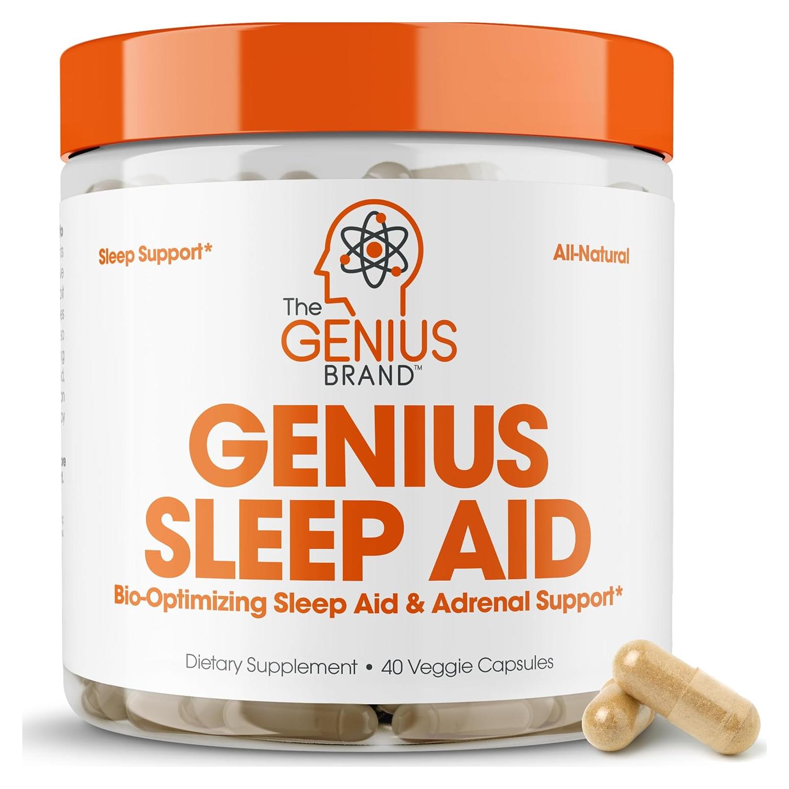 Genius Sleep Aid - Suplemento Natural para Dormir - 40 Cápsulas