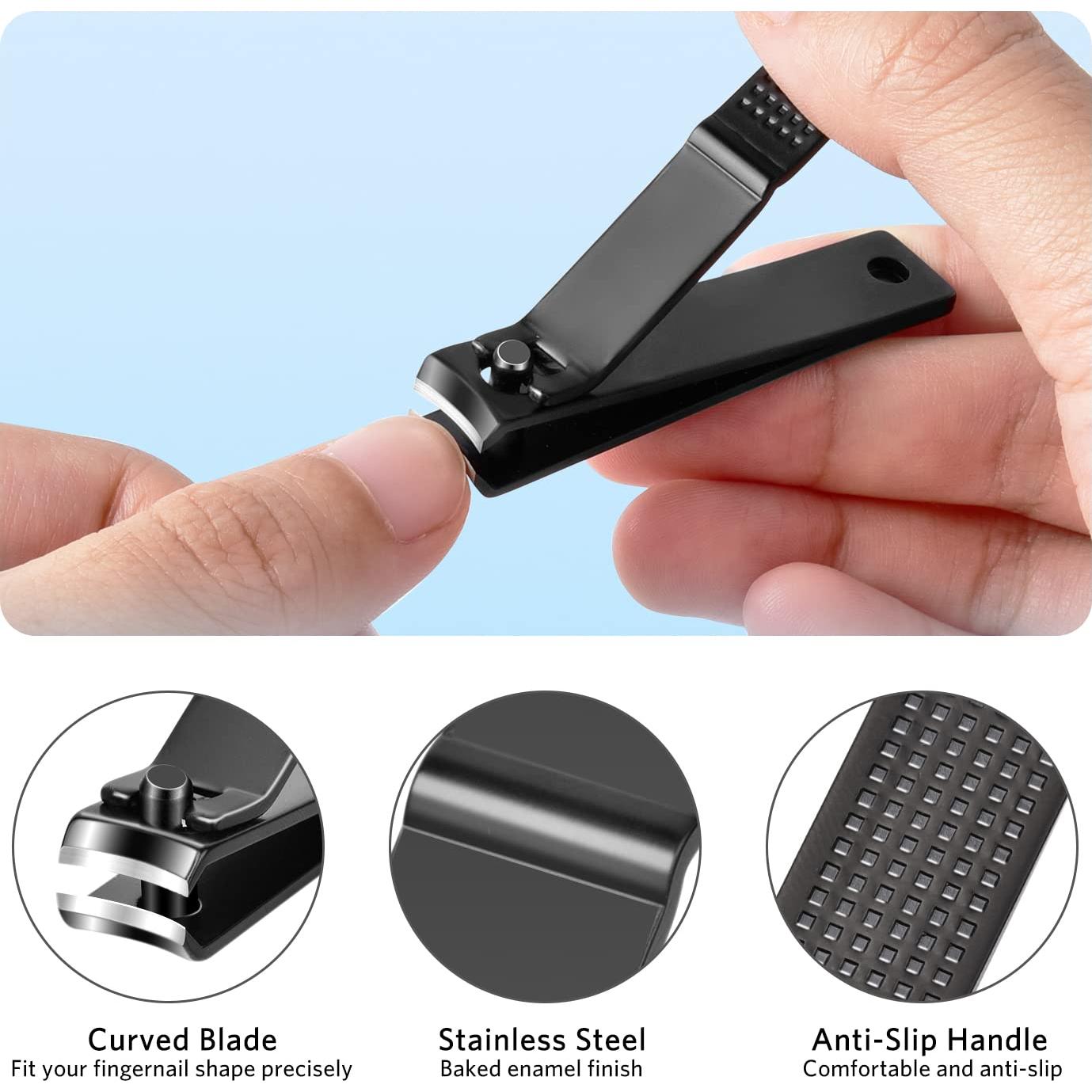 Kit de Manicura MORGLES 9 Piezas Acero Inoxidable Negro