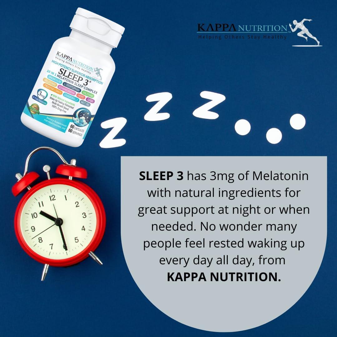 Kappa Nutrition Sueño 3 - 3mg Melatonina - 60 Cápsulas Veganas