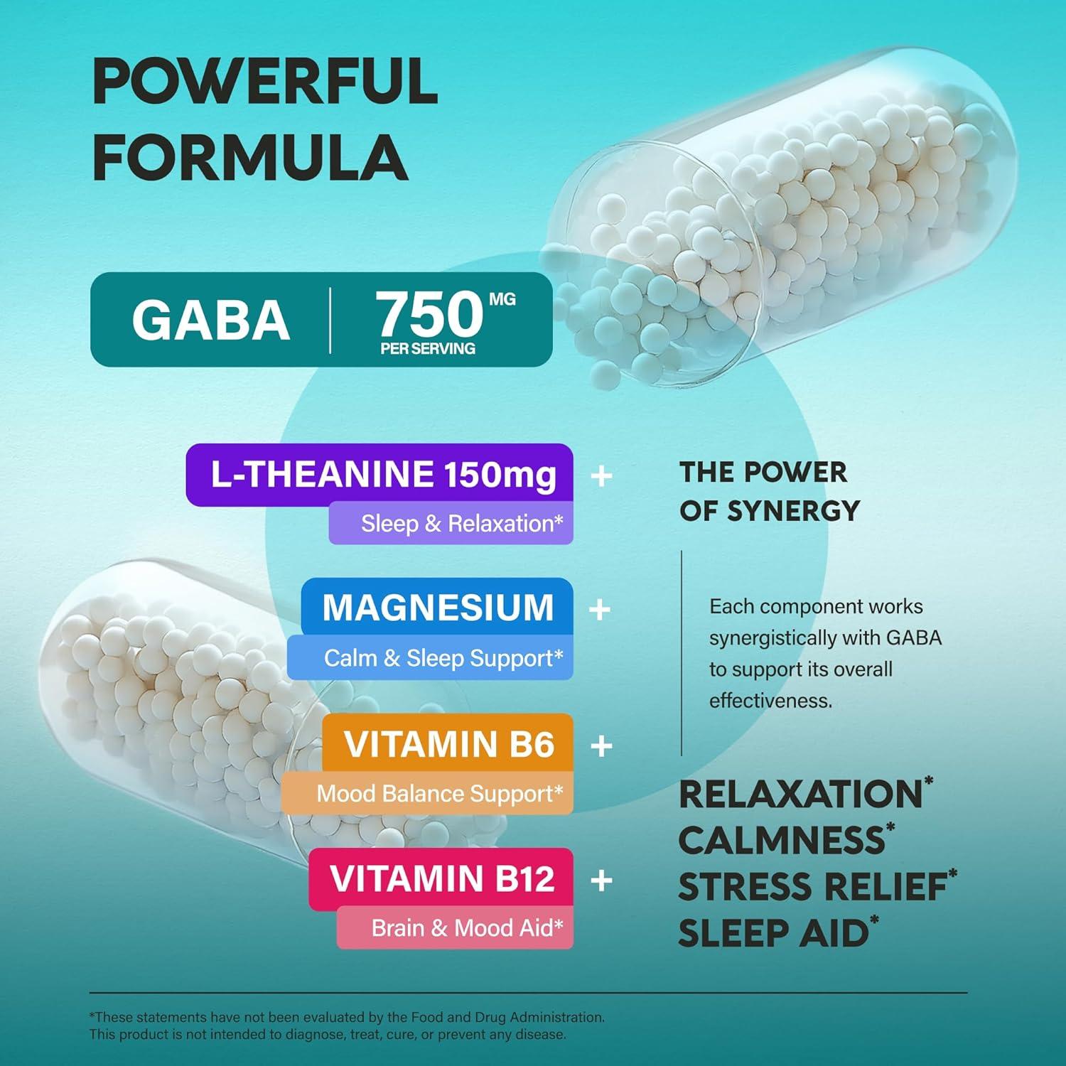 GABA 750 mg Nutra Harmony - 120 Cápsulas Veganas