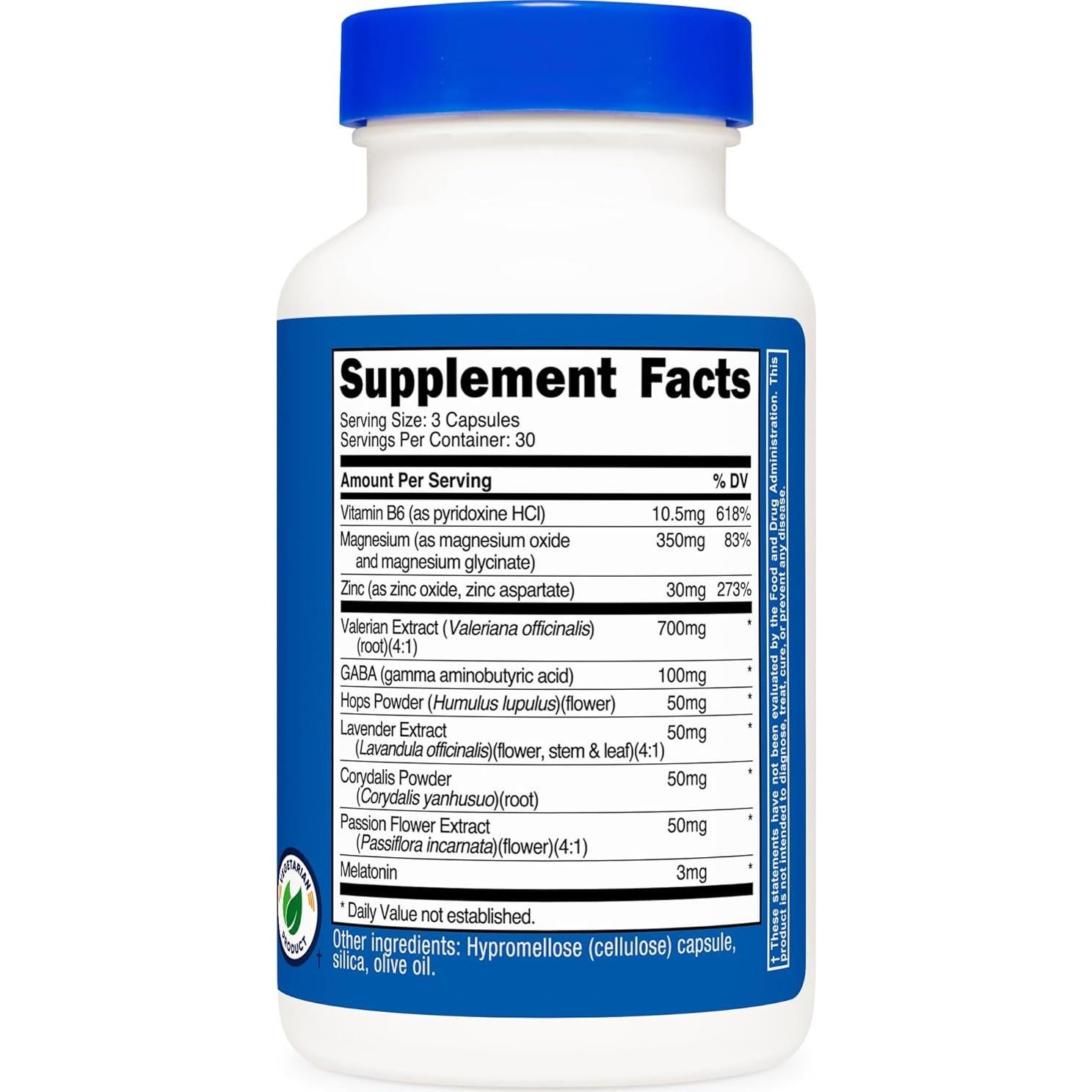 Complejo para Dormir Nutricost 1330mg 90 Cápsulas