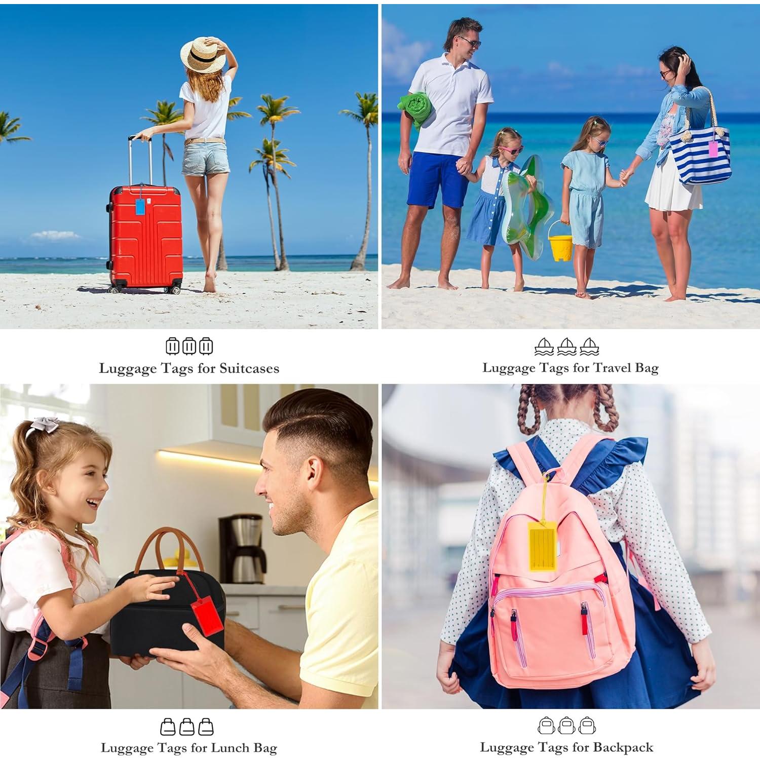 10 Etiquetas de Equipaje Sodsay, Resistentes y Coloridas