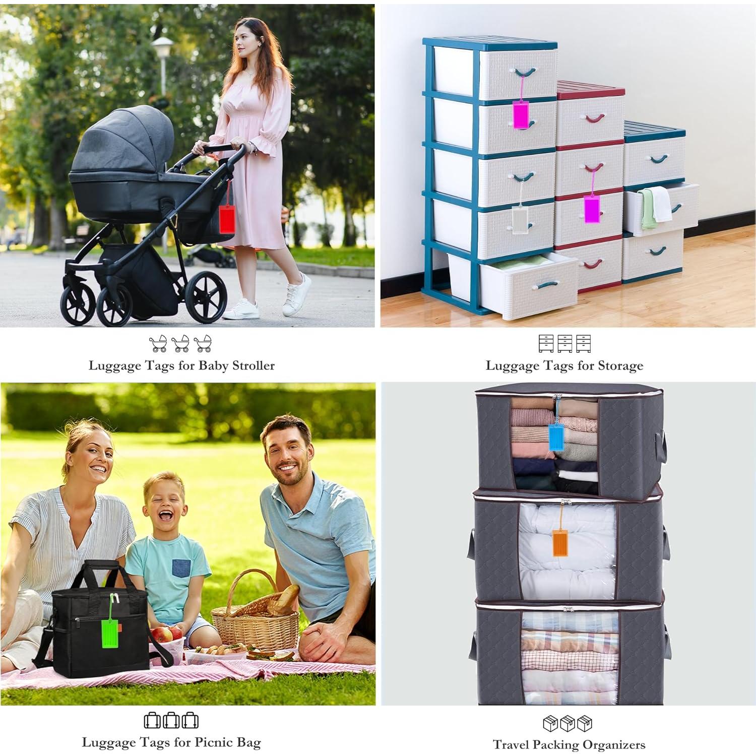 10 Etiquetas de Equipaje Sodsay, Resistentes y Coloridas