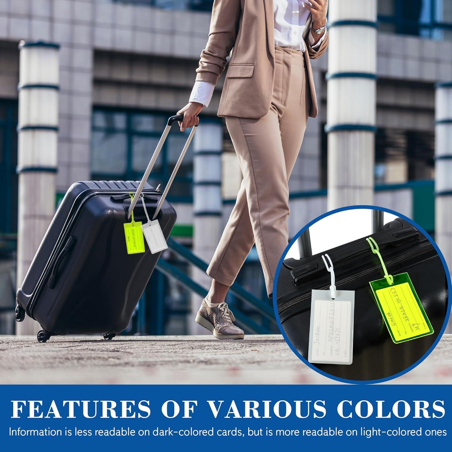 10 Etiquetas de Equipaje Sodsay, Resistentes y Coloridas