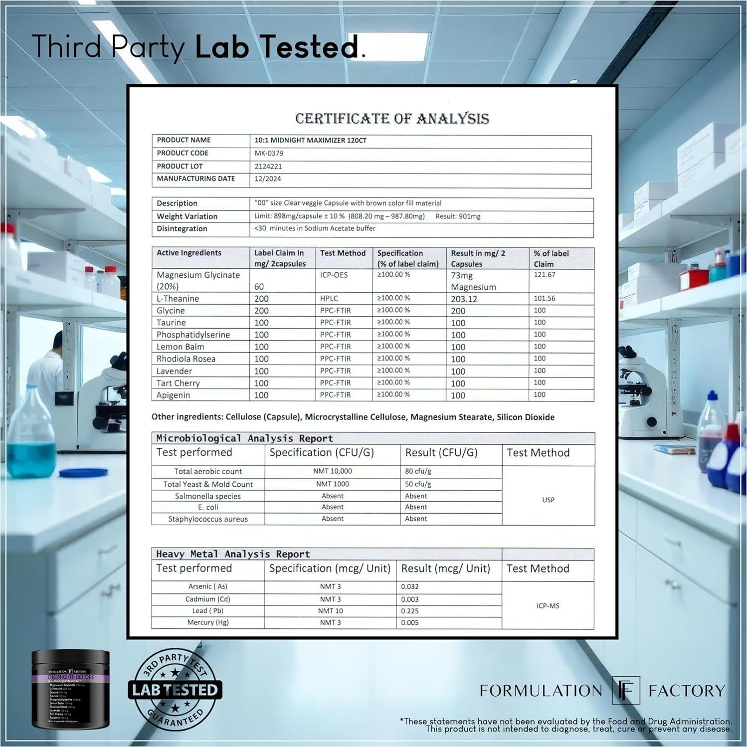 Suplemento para Dormir La Noche Antes 120 Cápsulas
