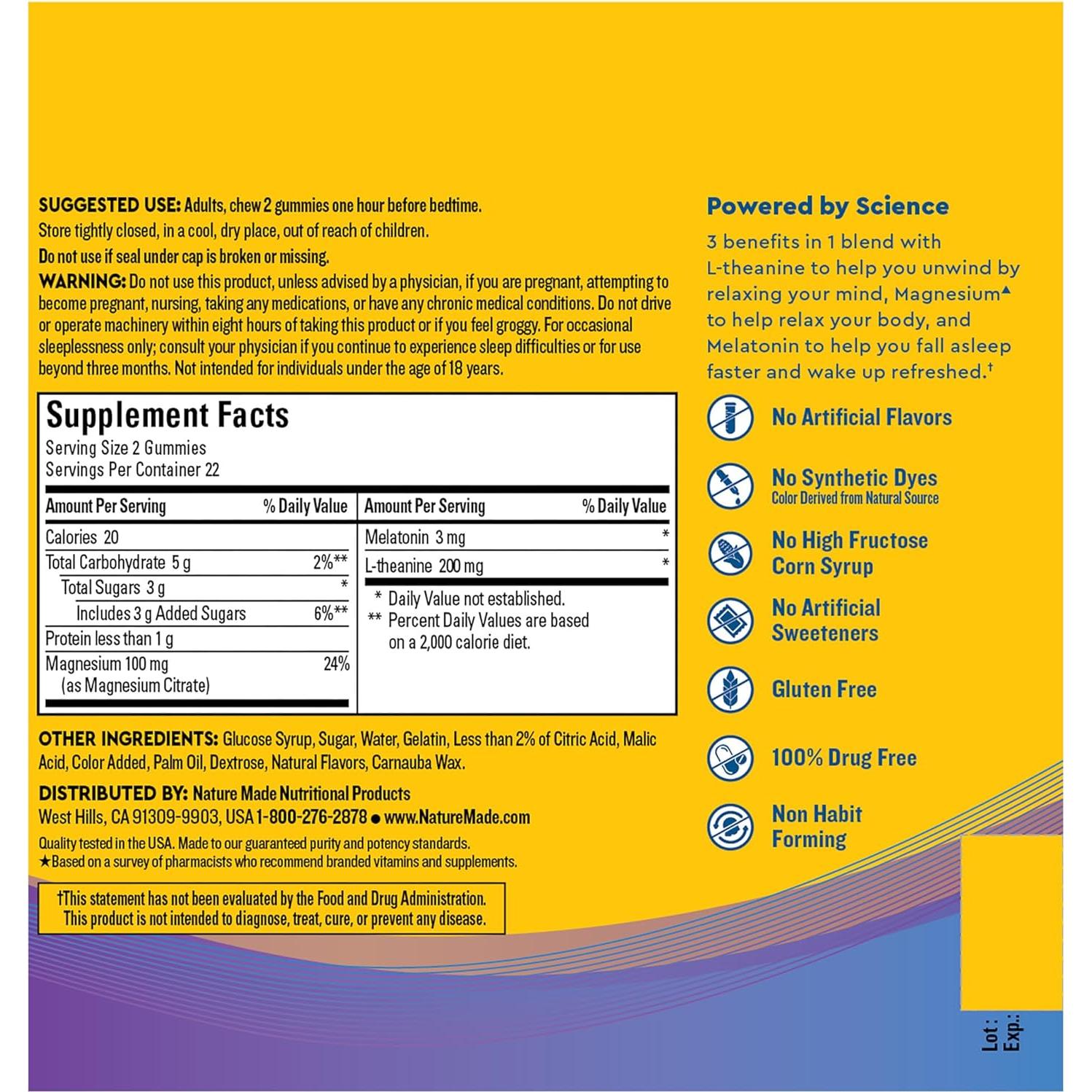 Gominolas para Dormir Nature Made Wellblends 44 Unidades