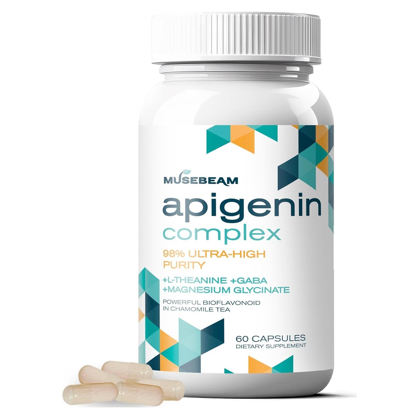 Suplemento de Apigenina MuseBeam 50mg 60 Cápsulas Veganas