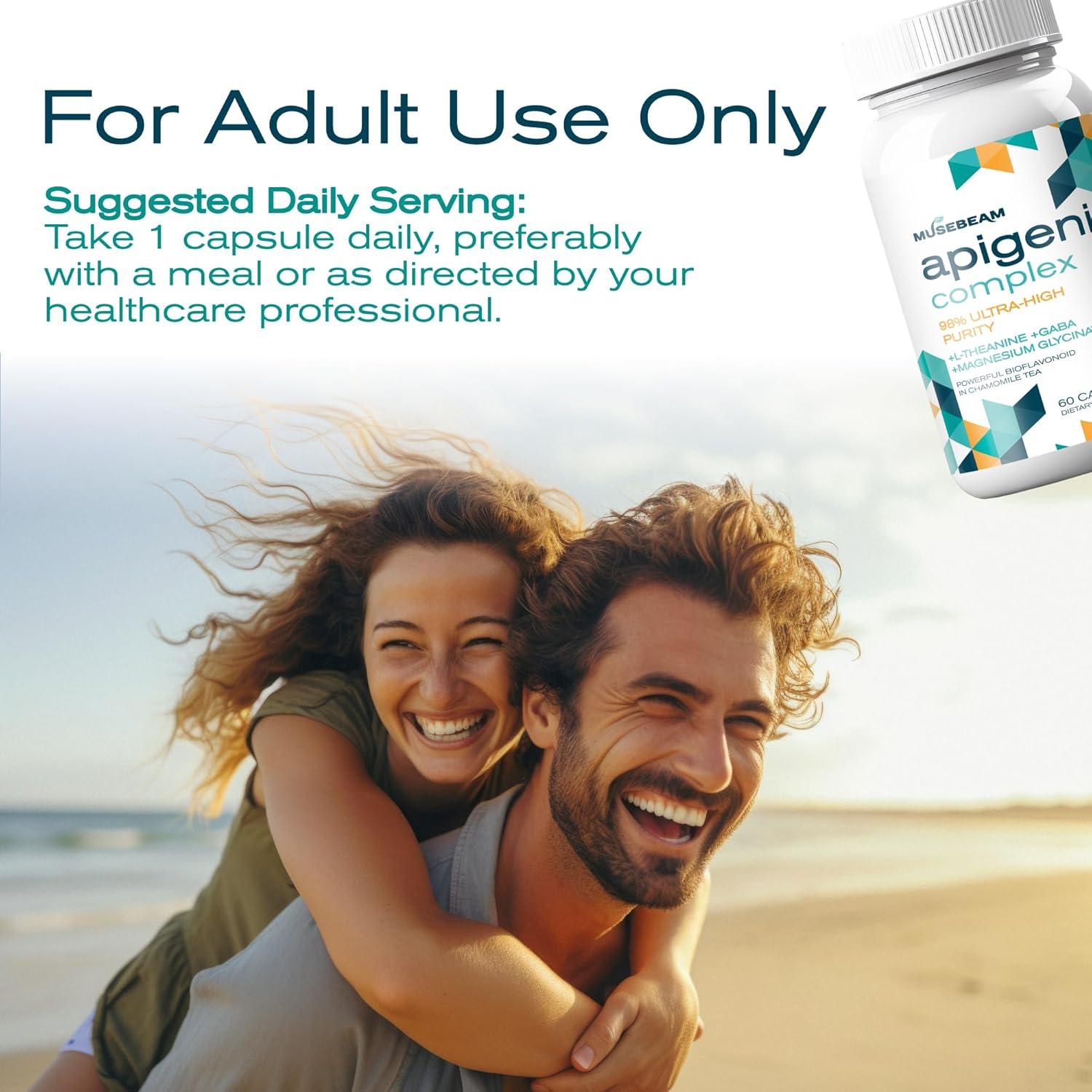 Suplemento de Apigenina MuseBeam 50mg 60 Cápsulas Veganas