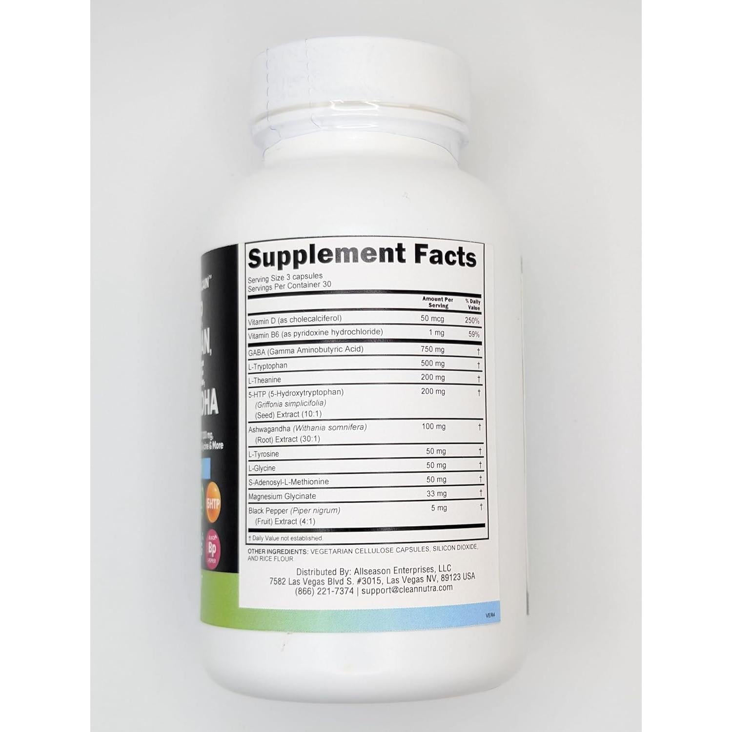 Suplemento Clean Nutraceuticals GABA 750mg 5-HTP 200mg