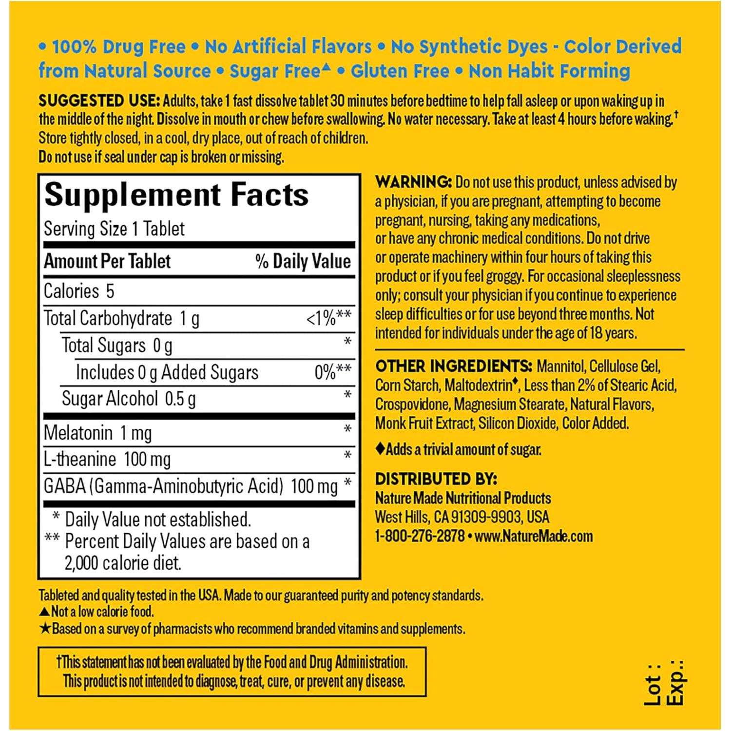 Nature Made Wellblends Suplemento para Dormir 40 Tabletas