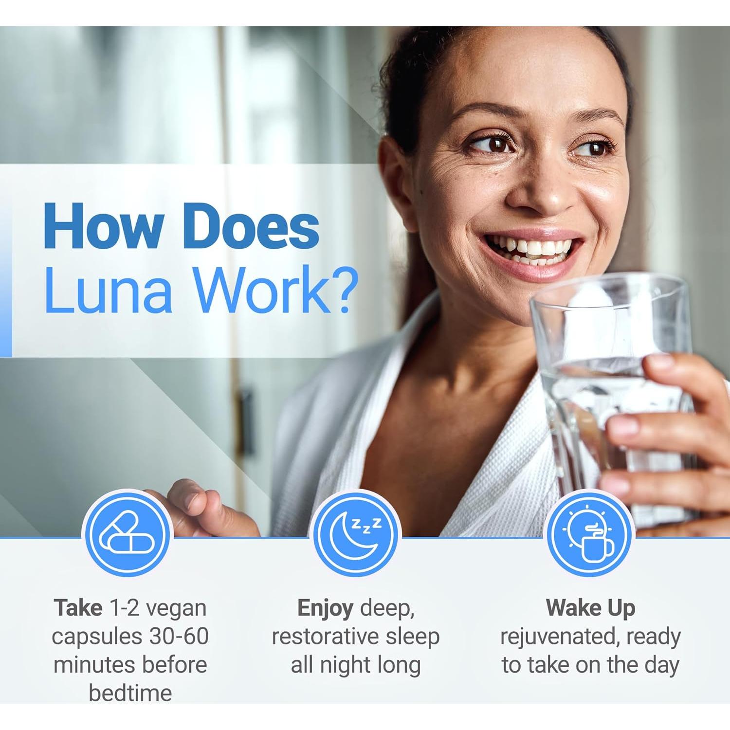 Suplemento Herbal para Dormir Nested Naturals Luna 60 Cápsulas